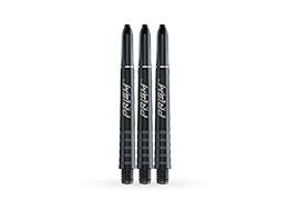 black aluminium darts stems with slim grip design for improved dart balance and control