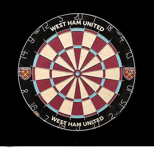 west ham darts boards on black background