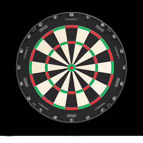 Target dartboard on black background