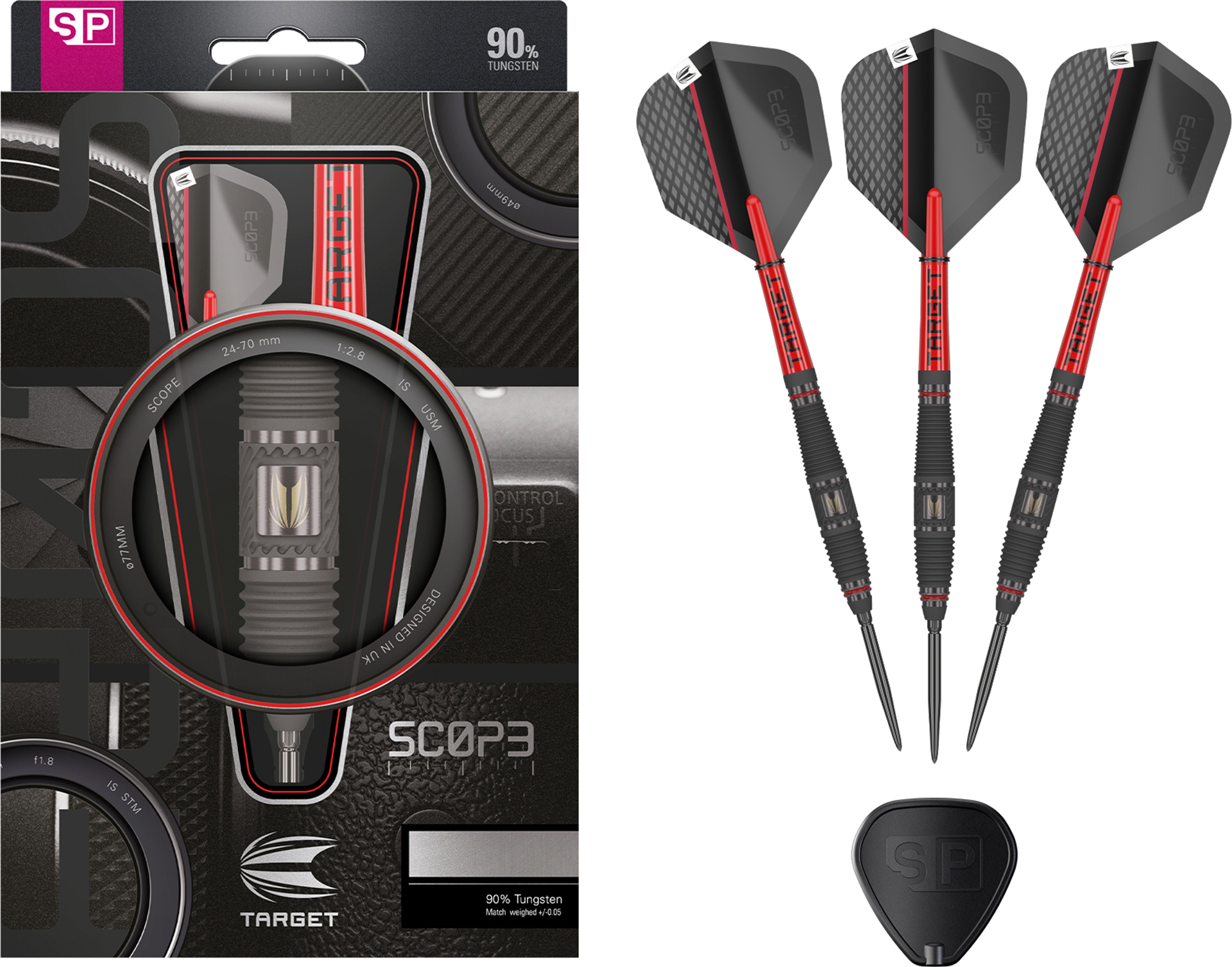 Target Scope 03 SP Steel Tip Darts Set 2024 - 90% Tungsten - 21g 23g 25g