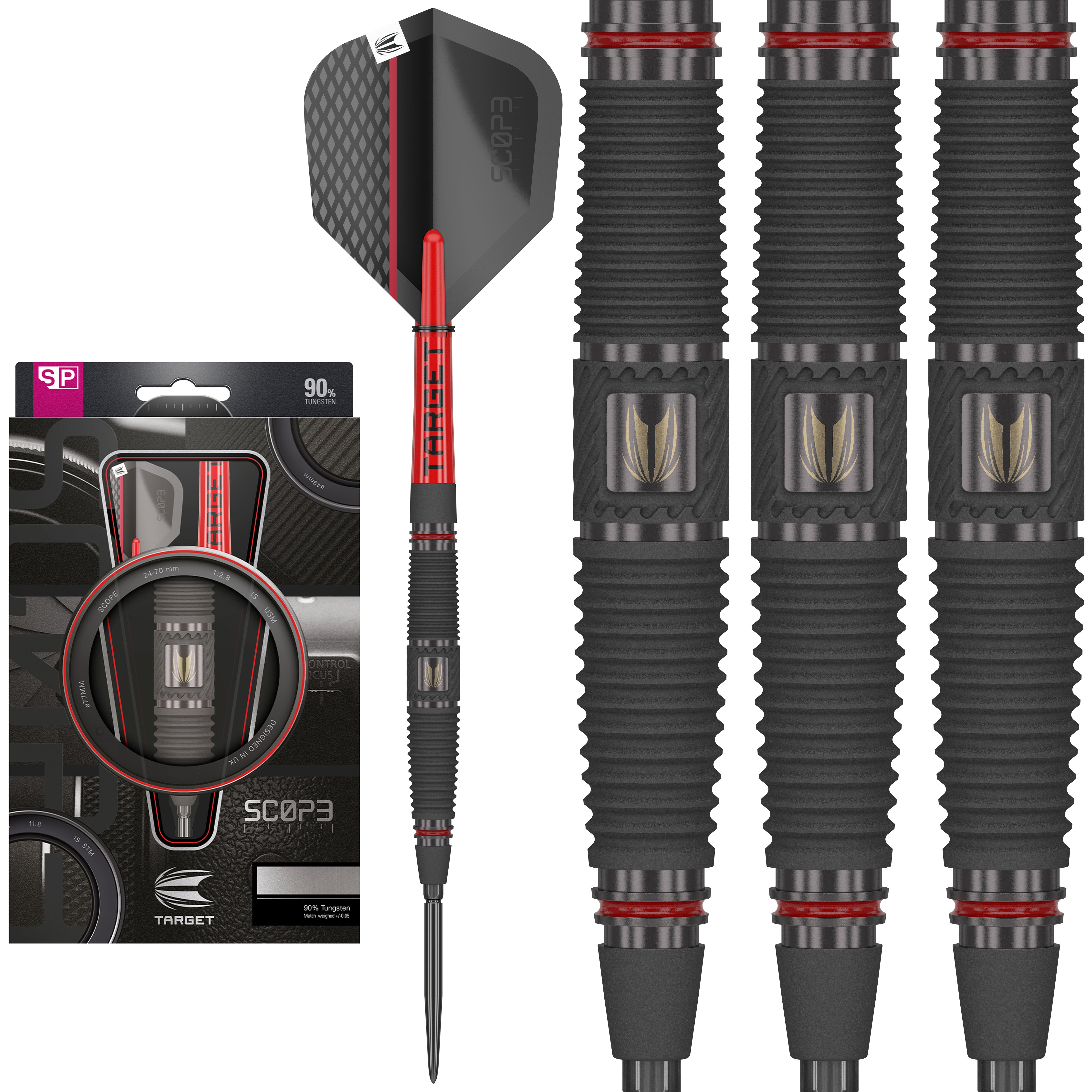 Target Scope 04 SP Steel Tip Darts Set 2024 - 90% Tungsten - 22g 23g 24g