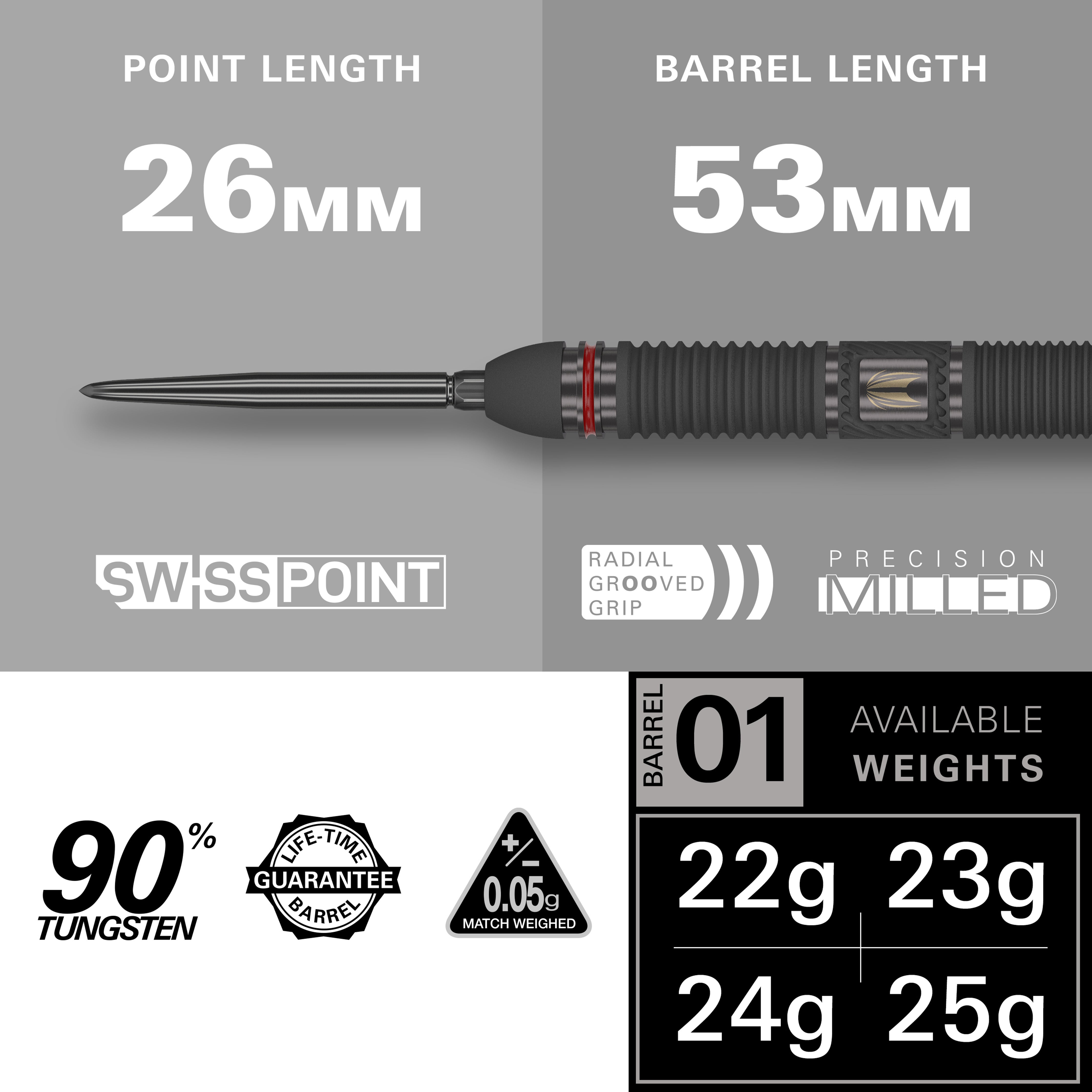 Target Scope 03 SP Steel Tip Darts Set 2024 - 90% Tungsten - 21g 23g 25g