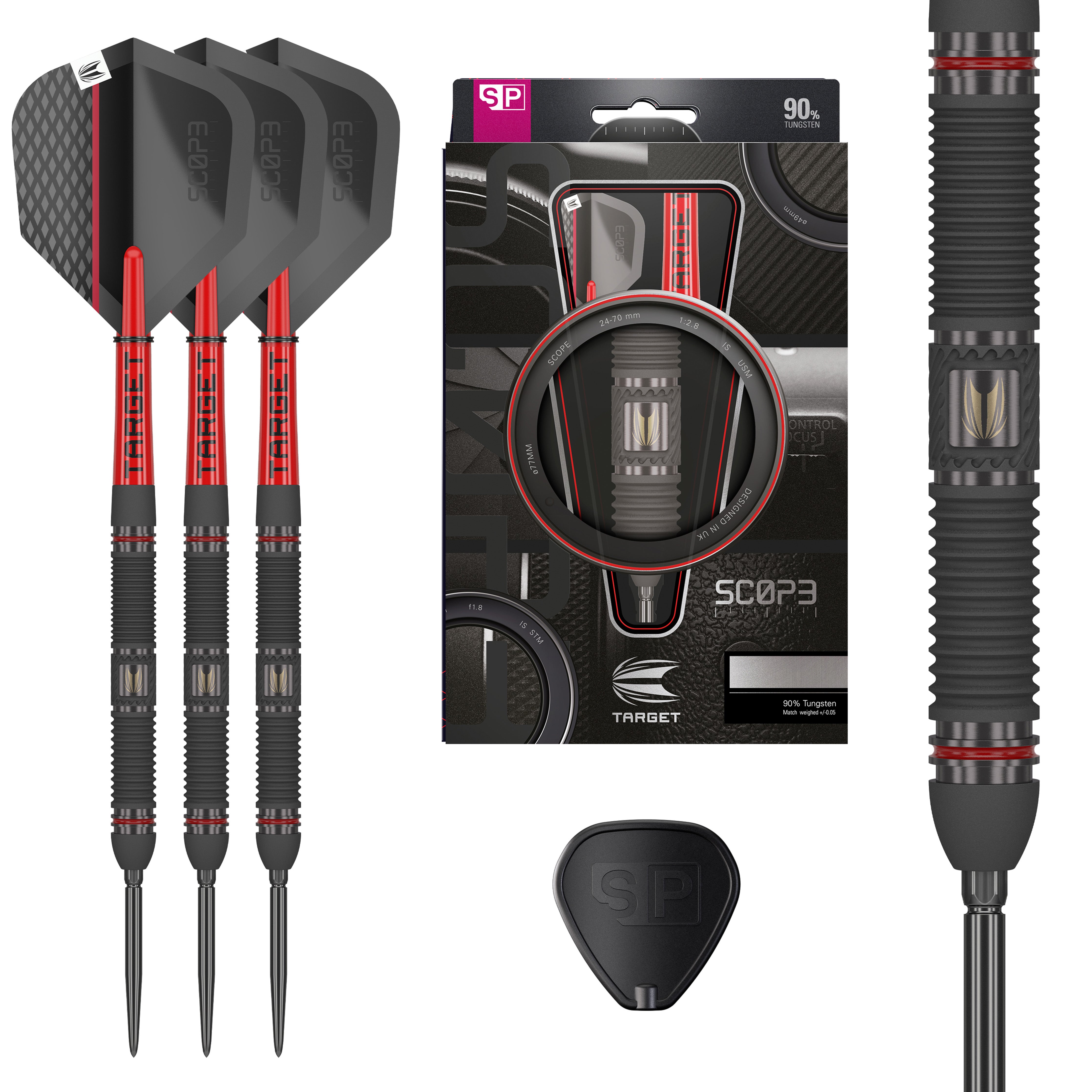 Target Scope 03 SP Steel Tip Darts Set 2024 - 90% Tungsten - 21g 23g 25g