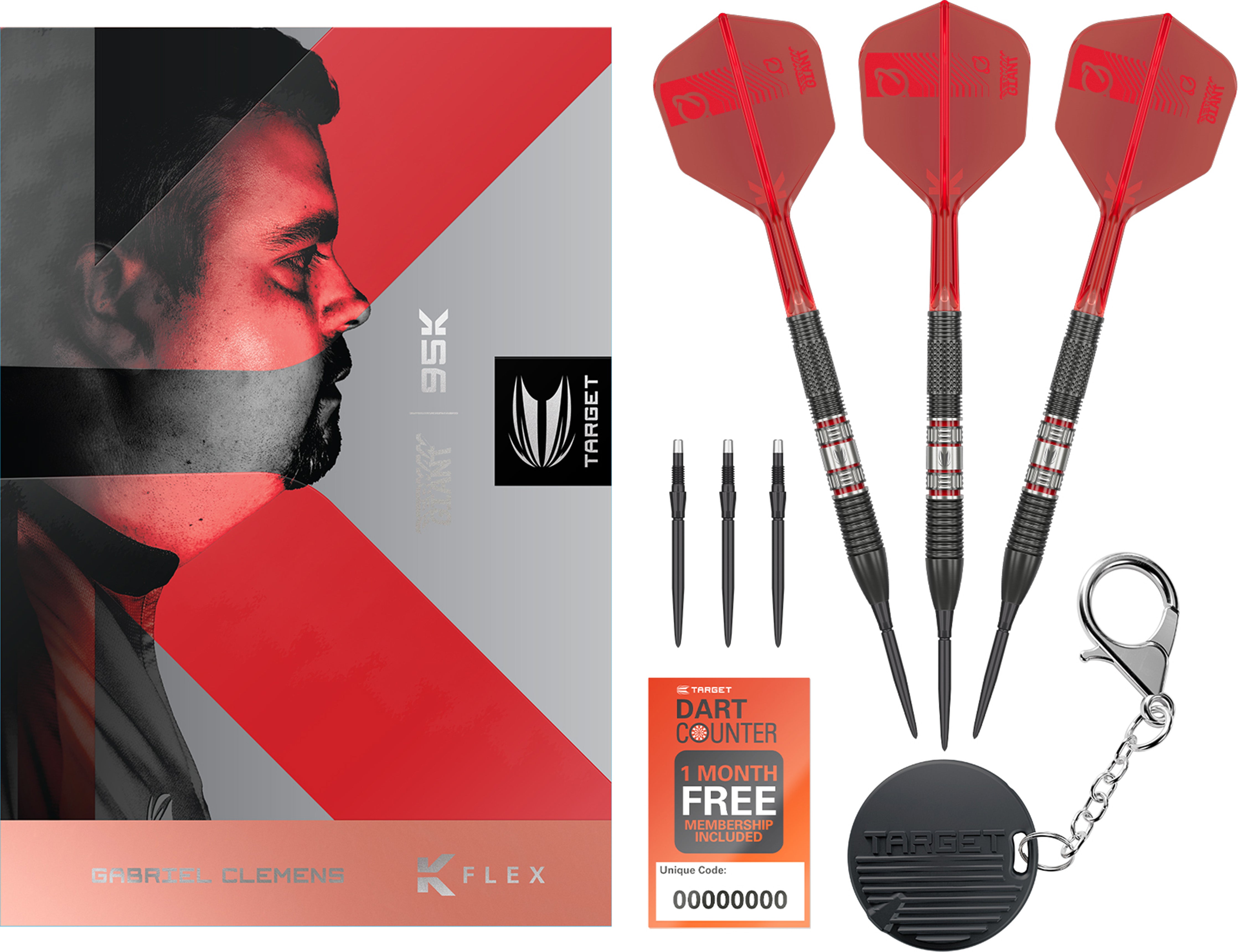 Target Clemens 95K SP Steel Tip Dart Set - 95% Tungsten - 21g 22g 23g