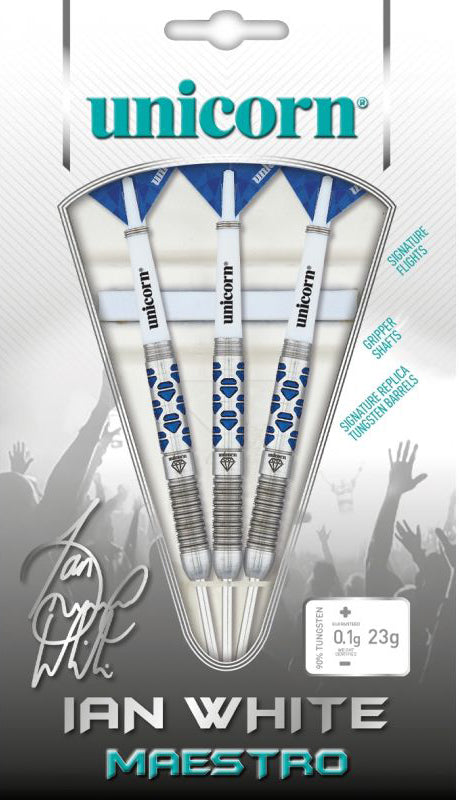 Unicorn Maestro Ian 'The Diamond' White Phase 2 - Steel Tip Darts - 90% Tungsten - 23g