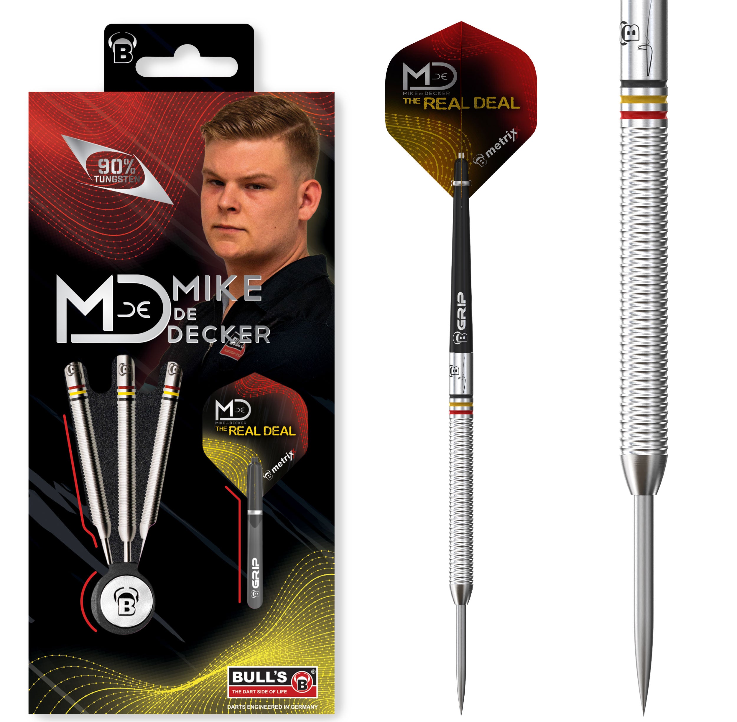 BULL'S Mike de Decker Steel Tip Darts - 22g 24g 26g