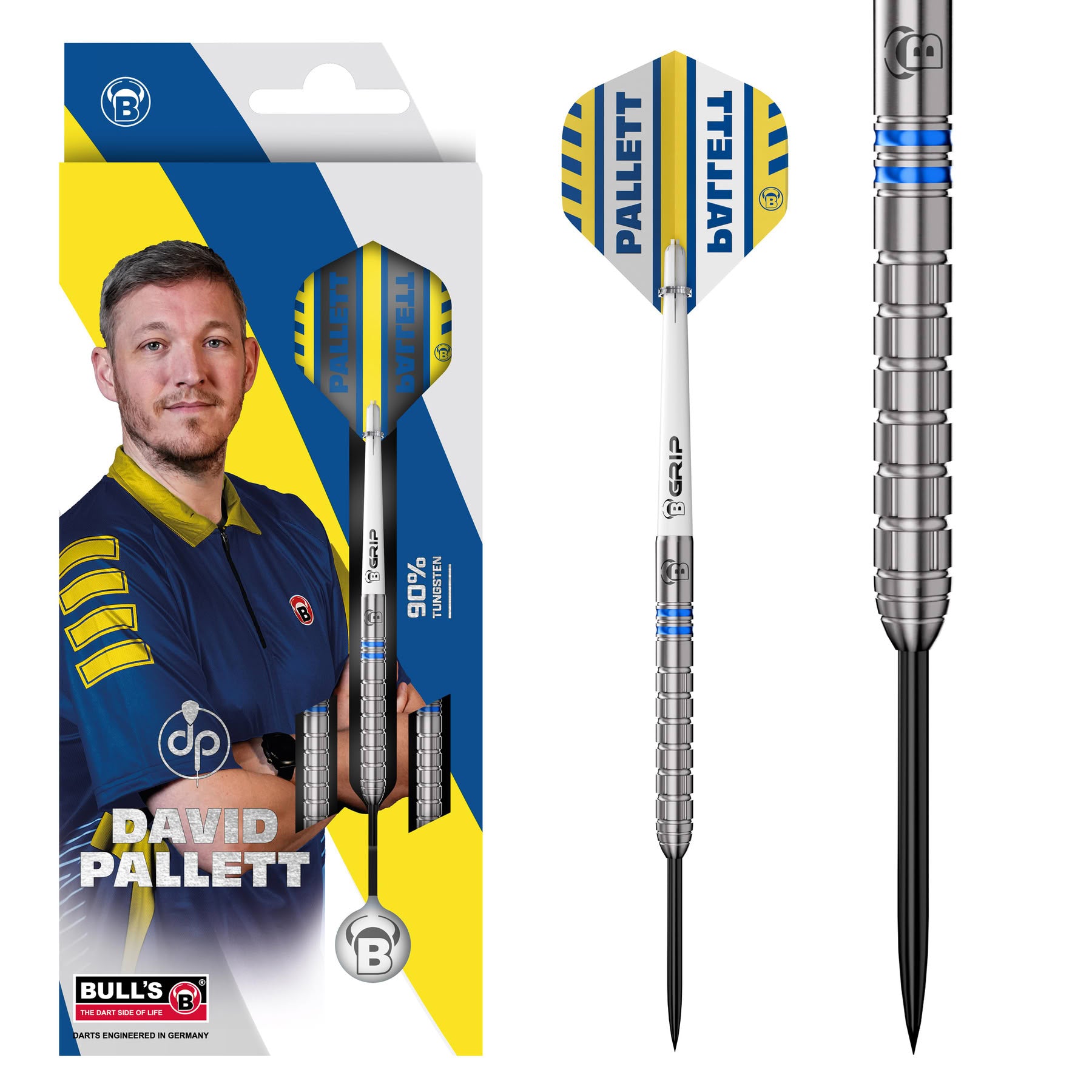 BULL'S David Pallett - 90% Tungsten Steel Tip Darts - 20g 22g