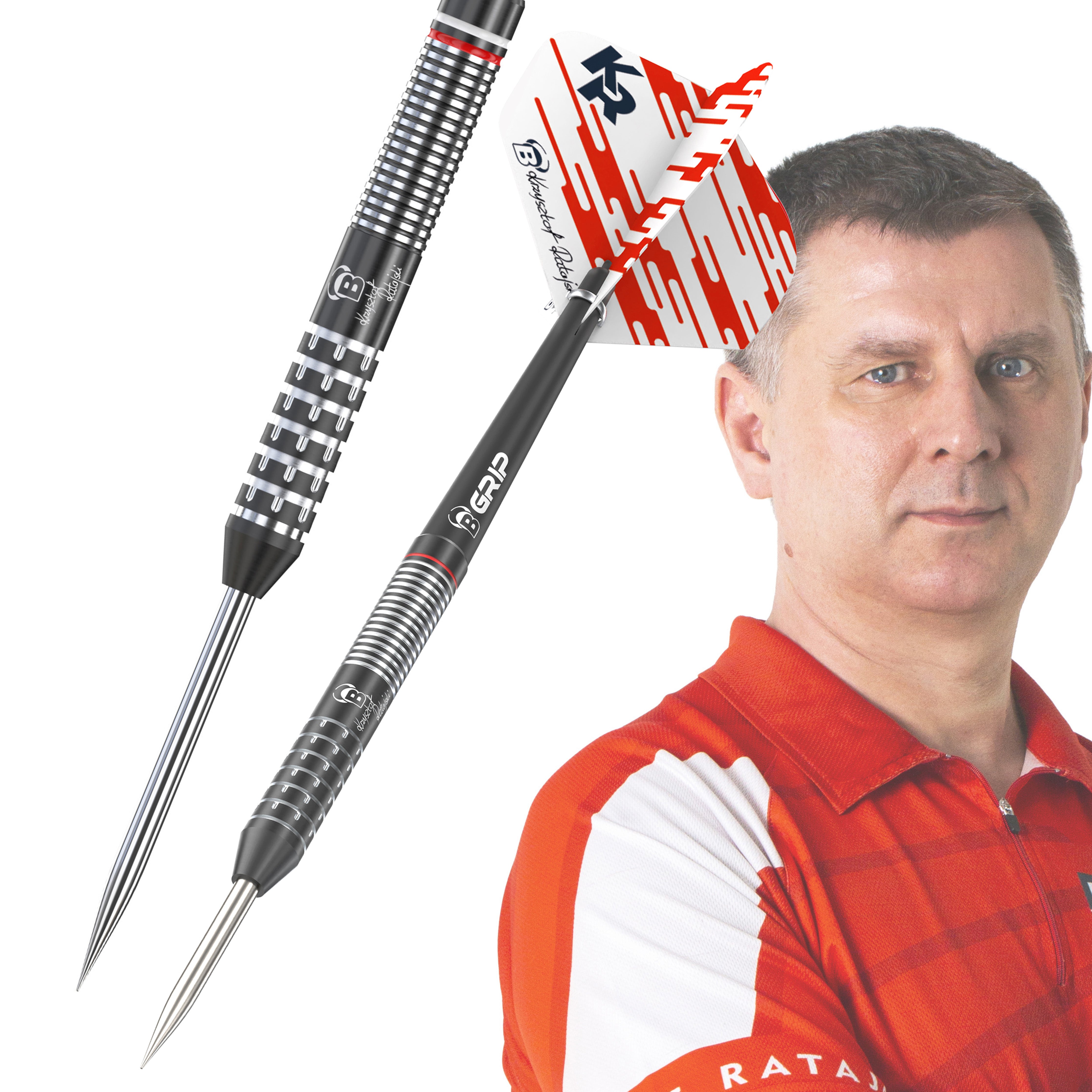 BULL'S Krzysztof Ratajski Gen 2 Black Edition Steel Tip Darts - 90% Tungsten - 22g 24g 26g