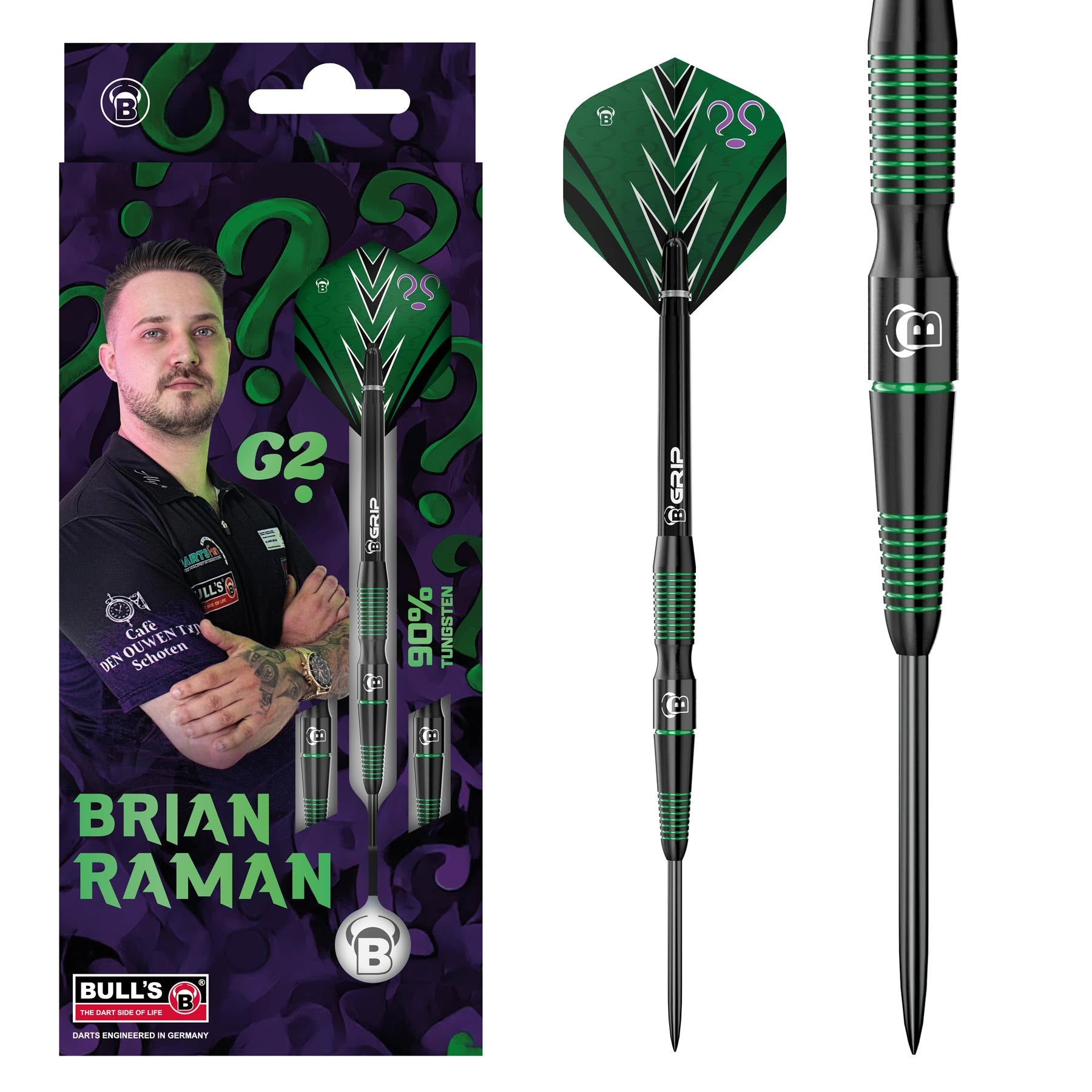 BULL'S Brian Raman G2 Steel Tip Tungsten Darts 22g 24g 26g