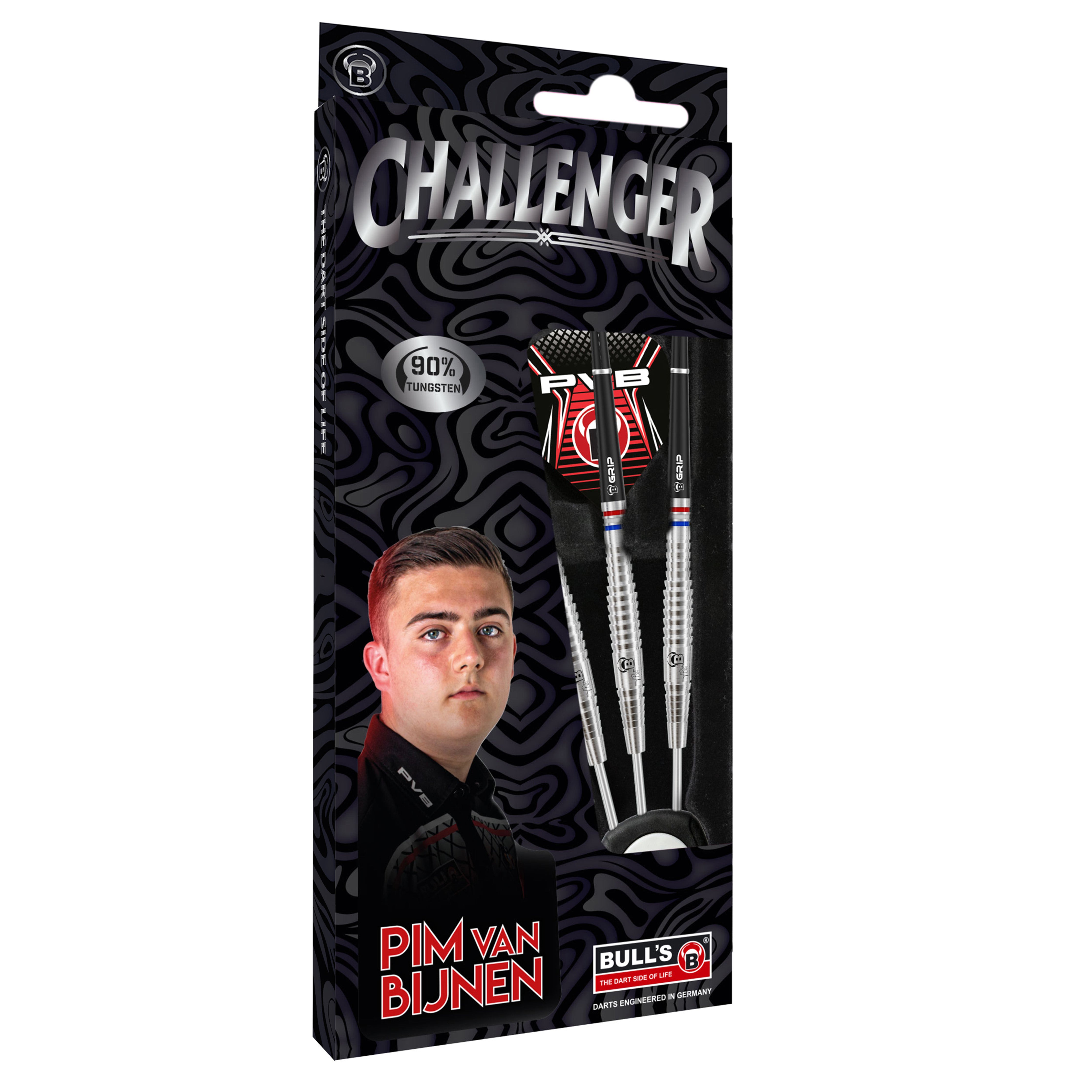 BULL'S Challenger Steeldart P. Van Bijnen Steel Tip Darts - 90% Tungsten - 25g