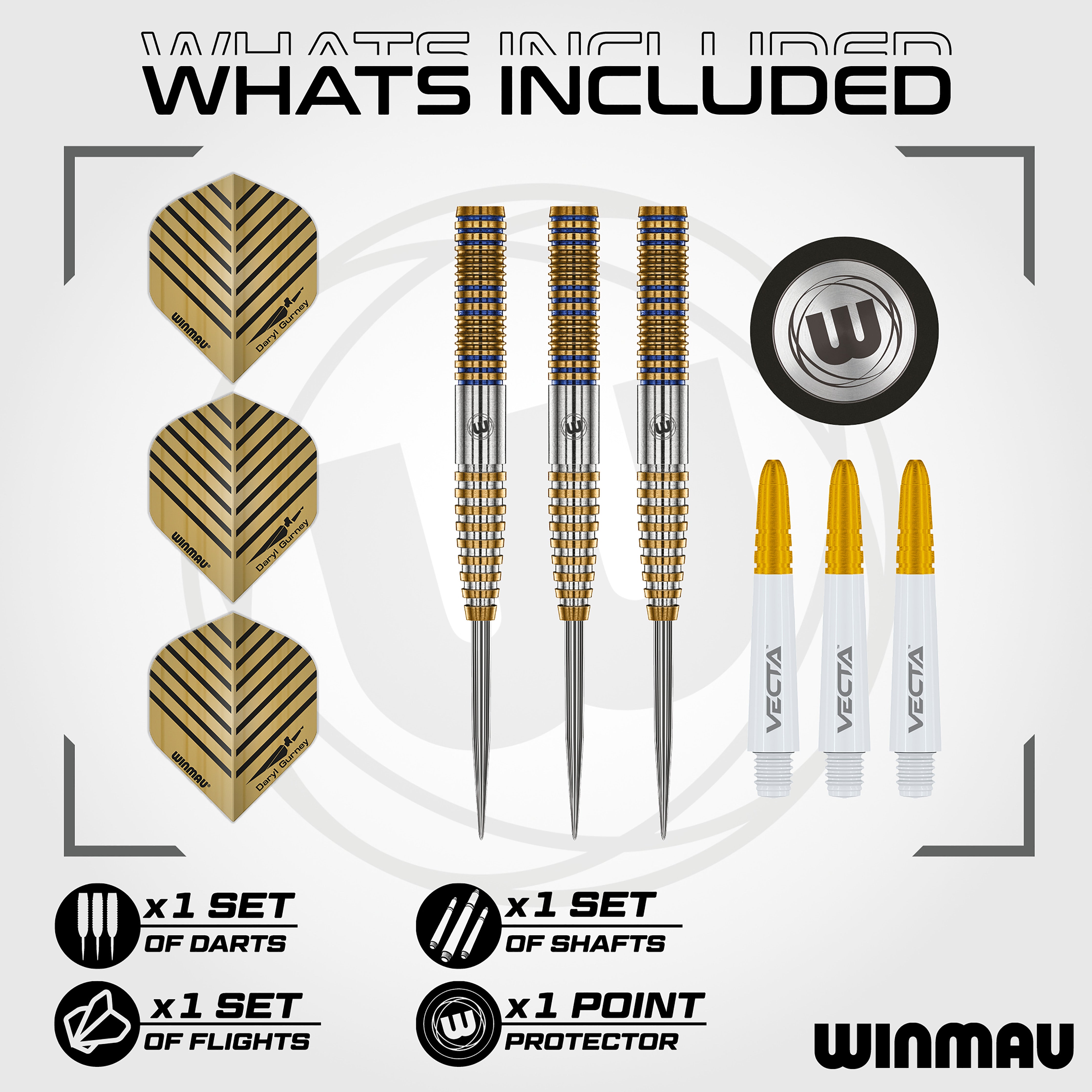 Winmau Daryl 'Super Chin' Gurney -Signature Edition - 95% Tungsten Darts - 23g