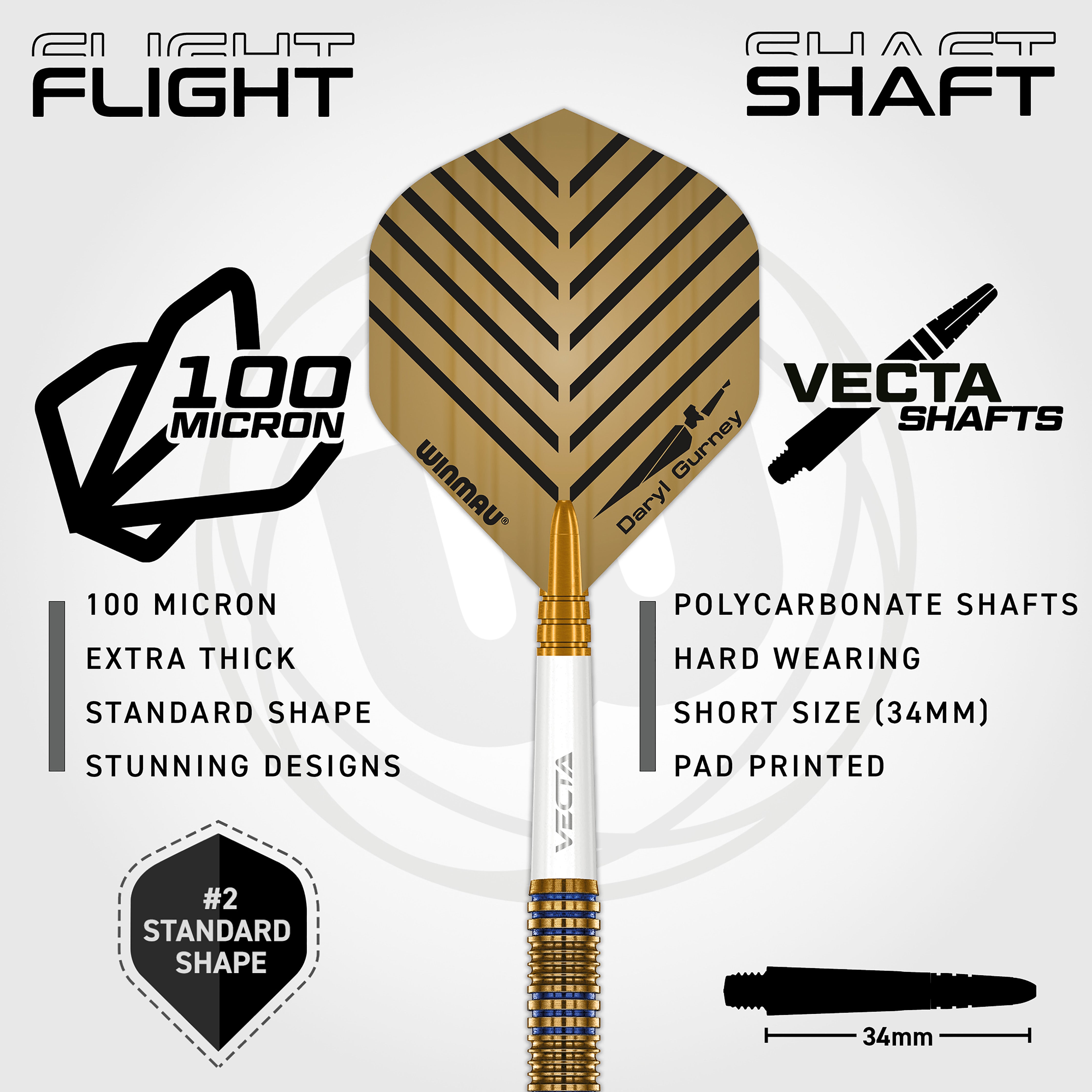 Winmau Daryl 'Super Chin' Gurney -Signature Edition - 95% Tungsten Darts - 23g