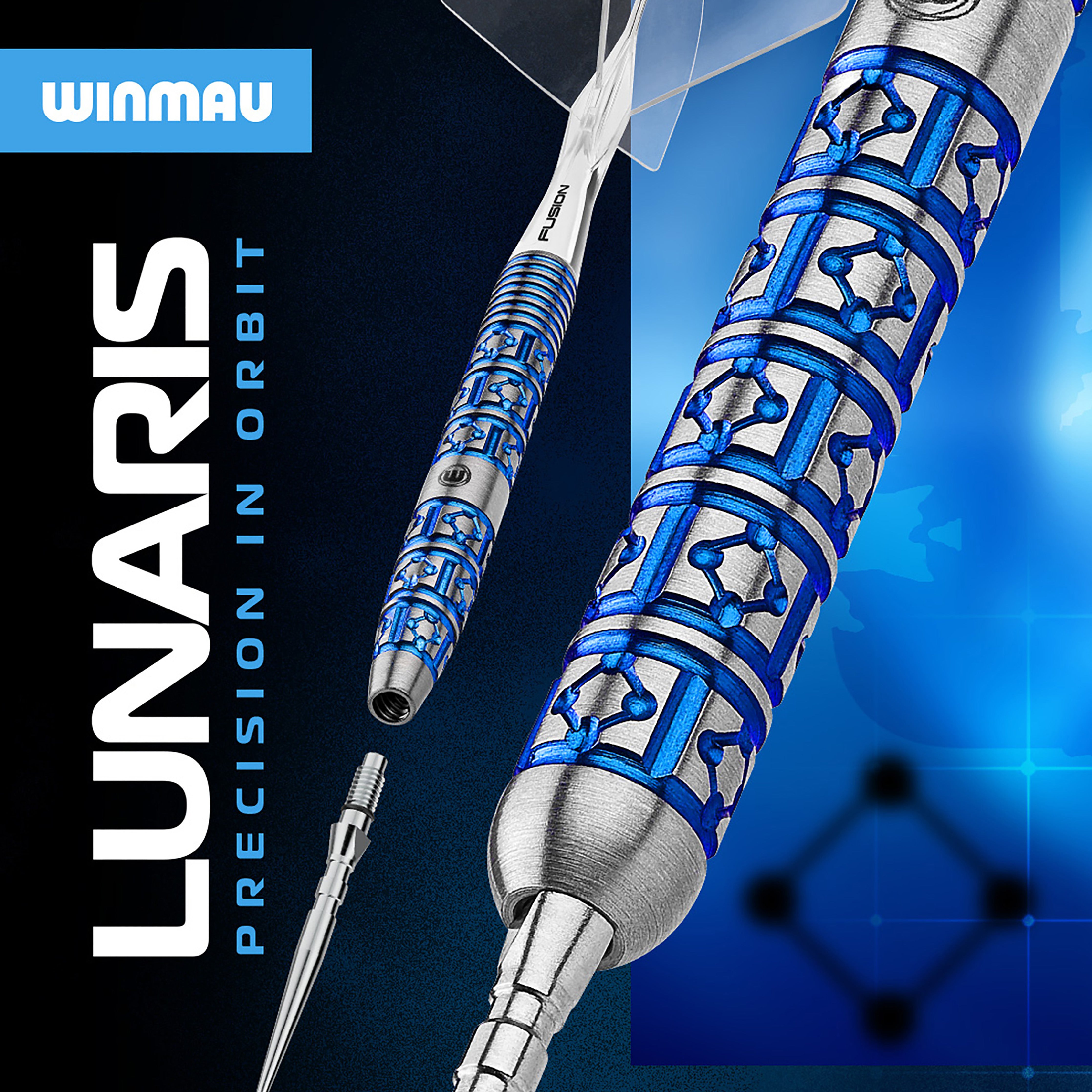 Winmau Lunaris Tapered - 90% Tungsten Darts - Switch Point System - 22g 24g