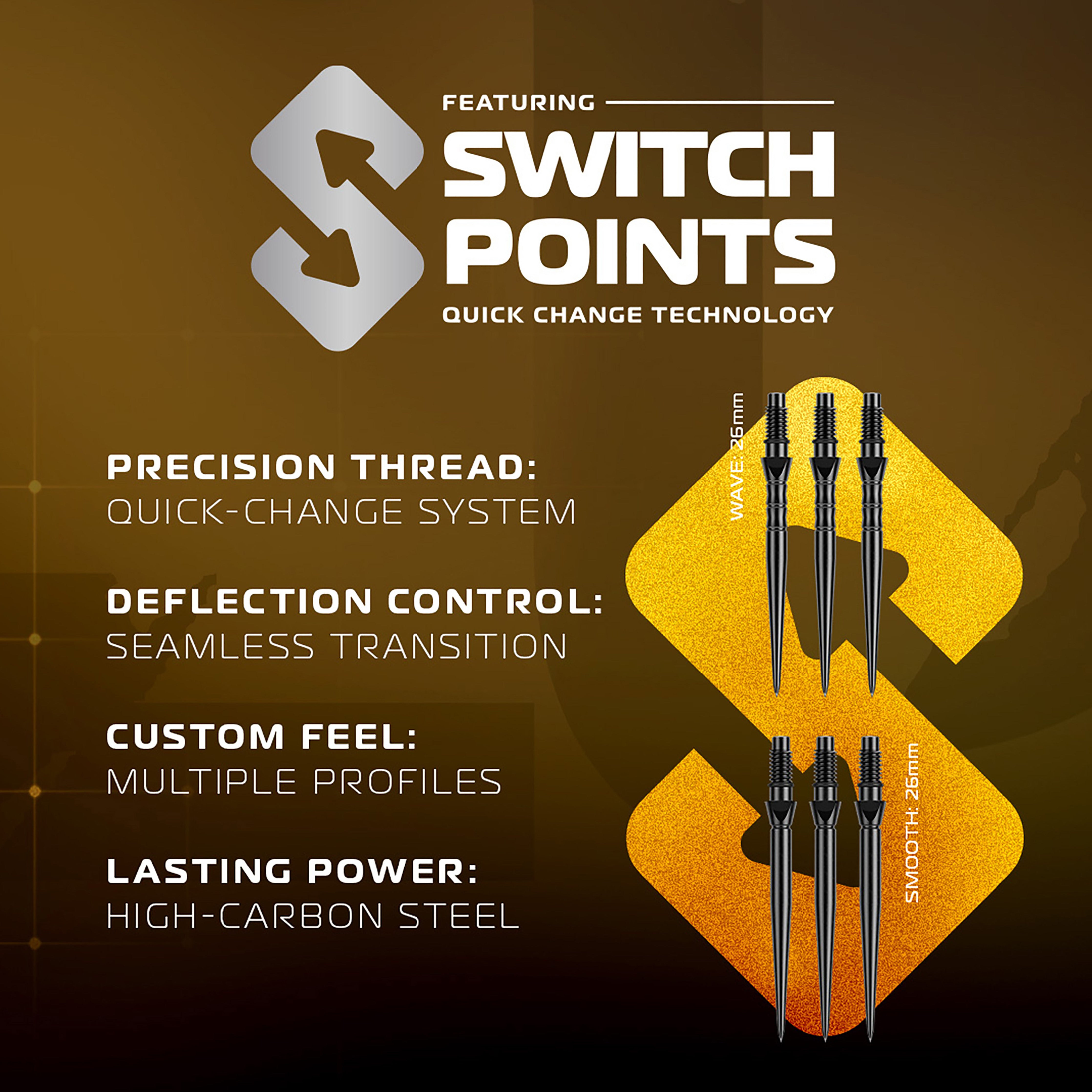 Winmau Exion - 90% Tungsten Darts - Switch Point System - 22g 23g 24g