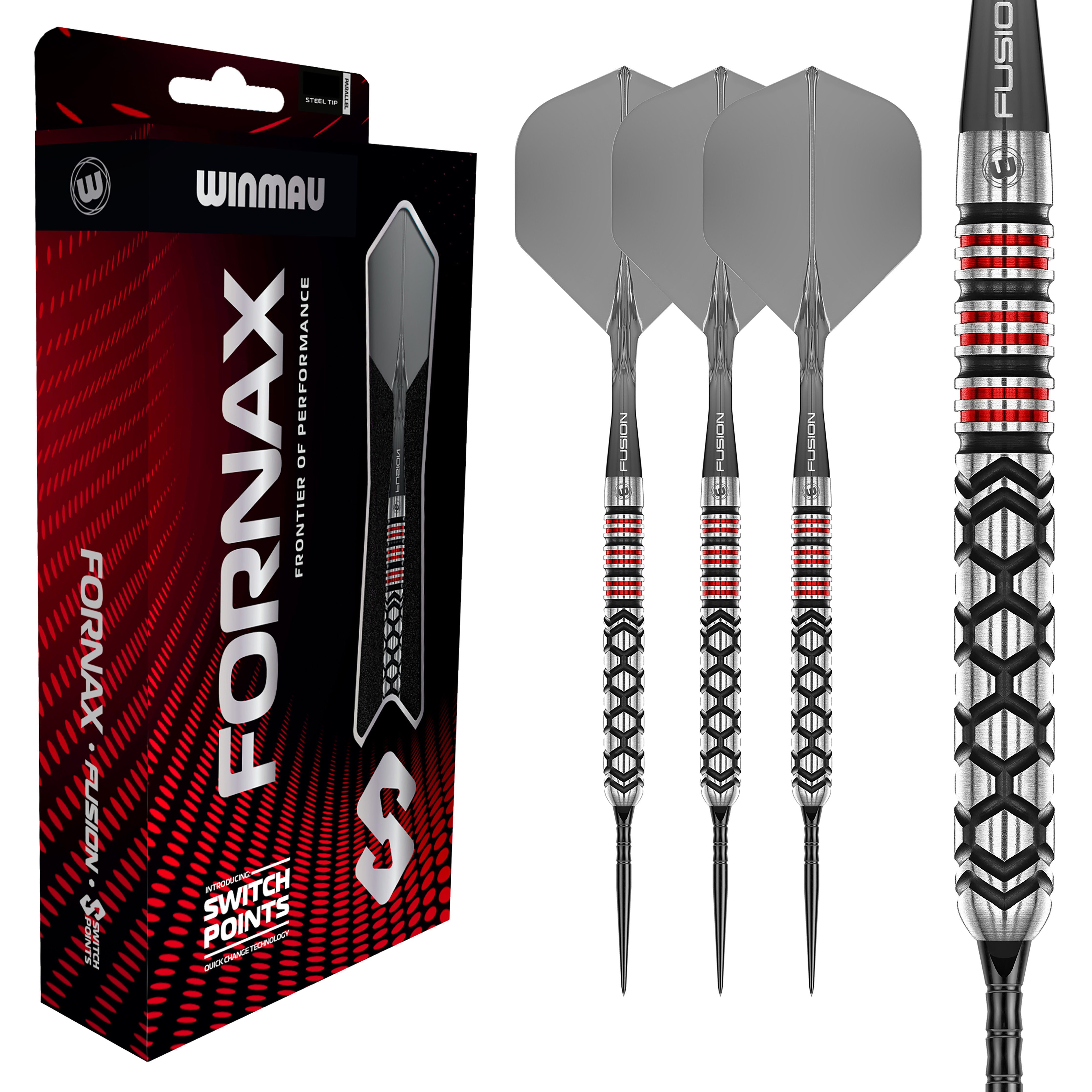 Winmau Fornax Parallel - 90% Tungsten Darts - Switch Point System - 22g 24g