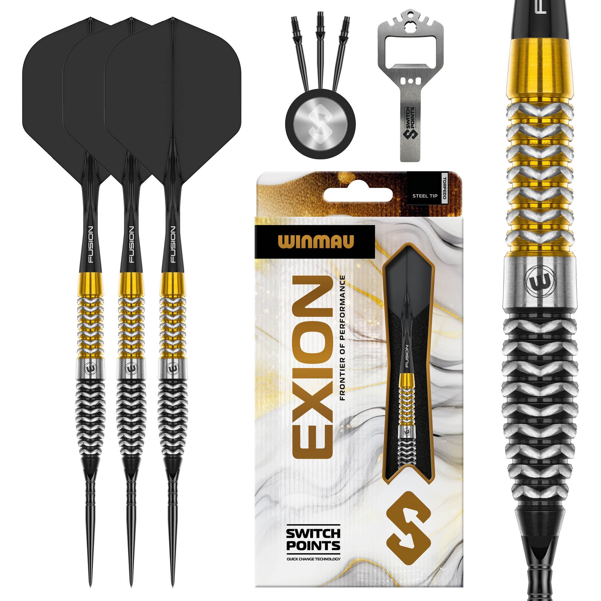 Winmau Exion - Torpedo - Switch Points - 90% Tungsten Darts - 22g 23g 24g