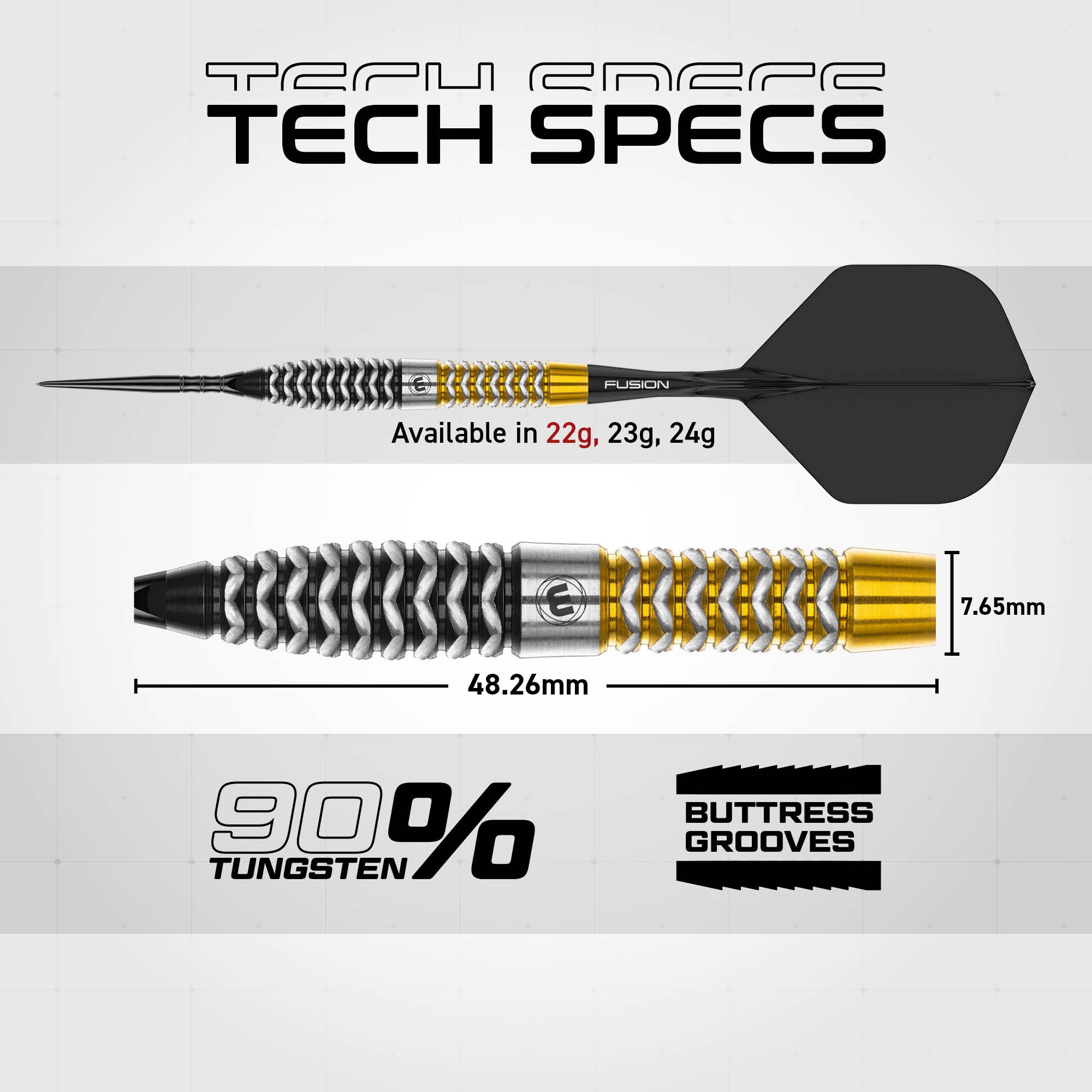 Winmau Exion - Torpedo - Switch Points - 90% Tungsten Darts - 22g 23g 24g