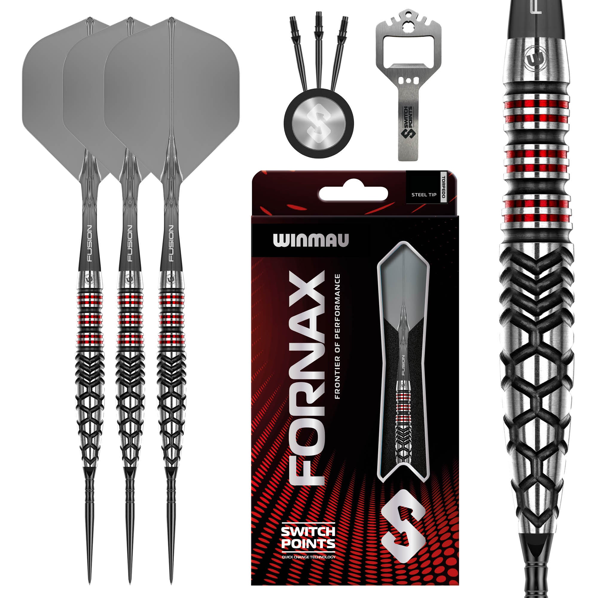 Winmau Fornax - Torpedo - Switch Points - 90% Tungsten Darts - 23g 25g