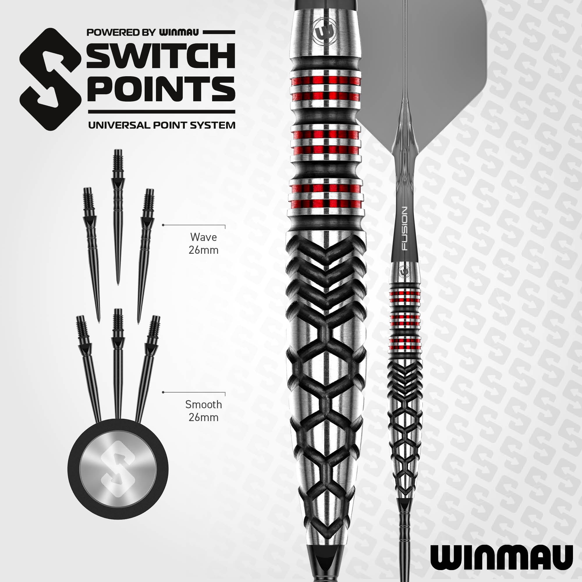 Winmau Fornax - Torpedo - Switch Points - 90% Tungsten Darts - 23g 25g