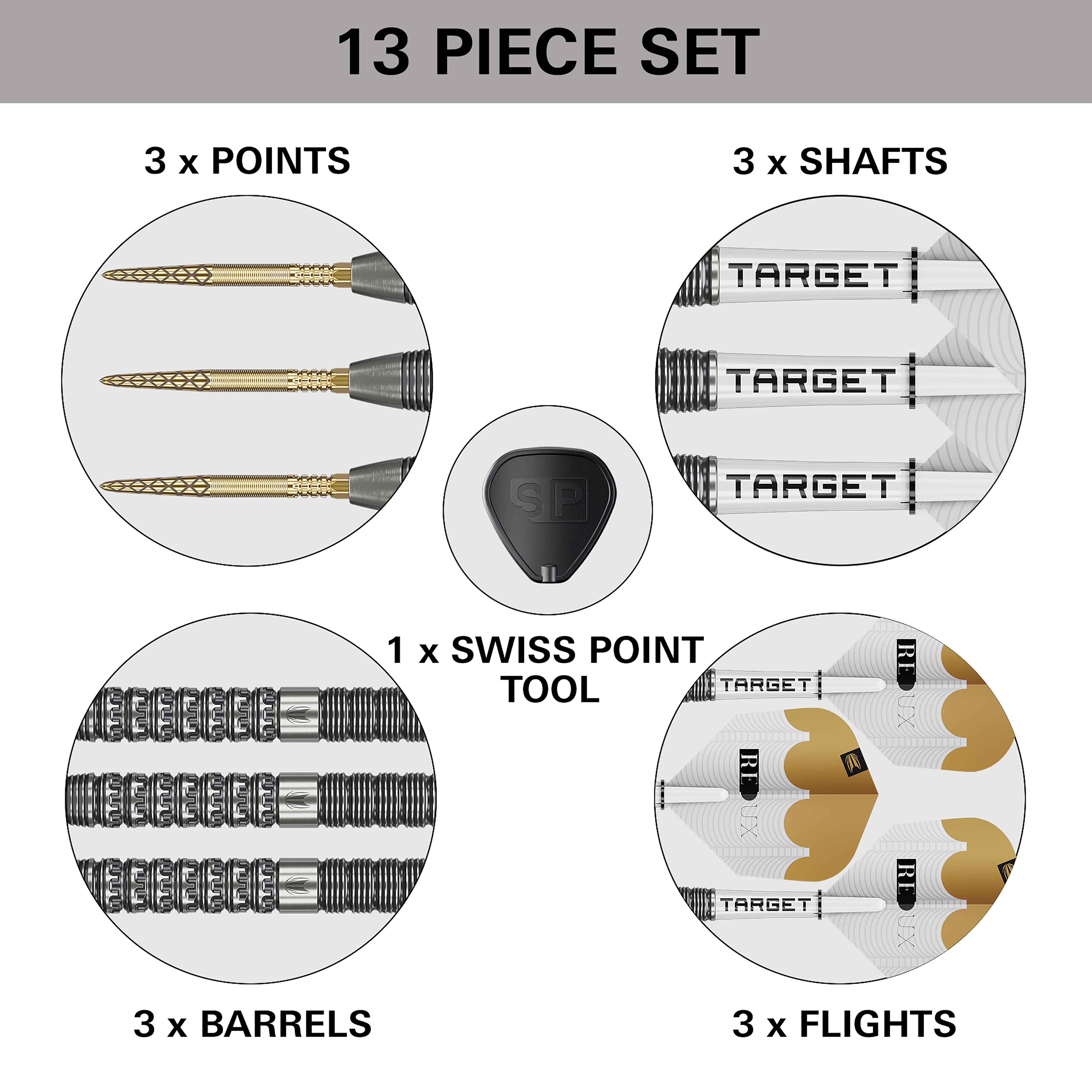 Target Redux 01 - 90% Tungsten Darts - Swiss Points - 22g 23g 24g 25g