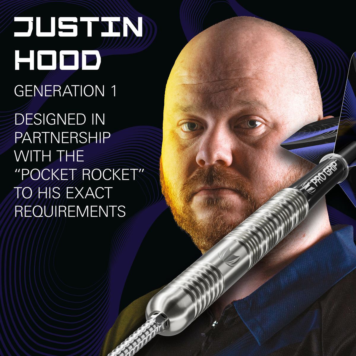 Target Justin Hood - The Pocket Rocket - 90% Tungsten SP Steel Tip Darts - 23g