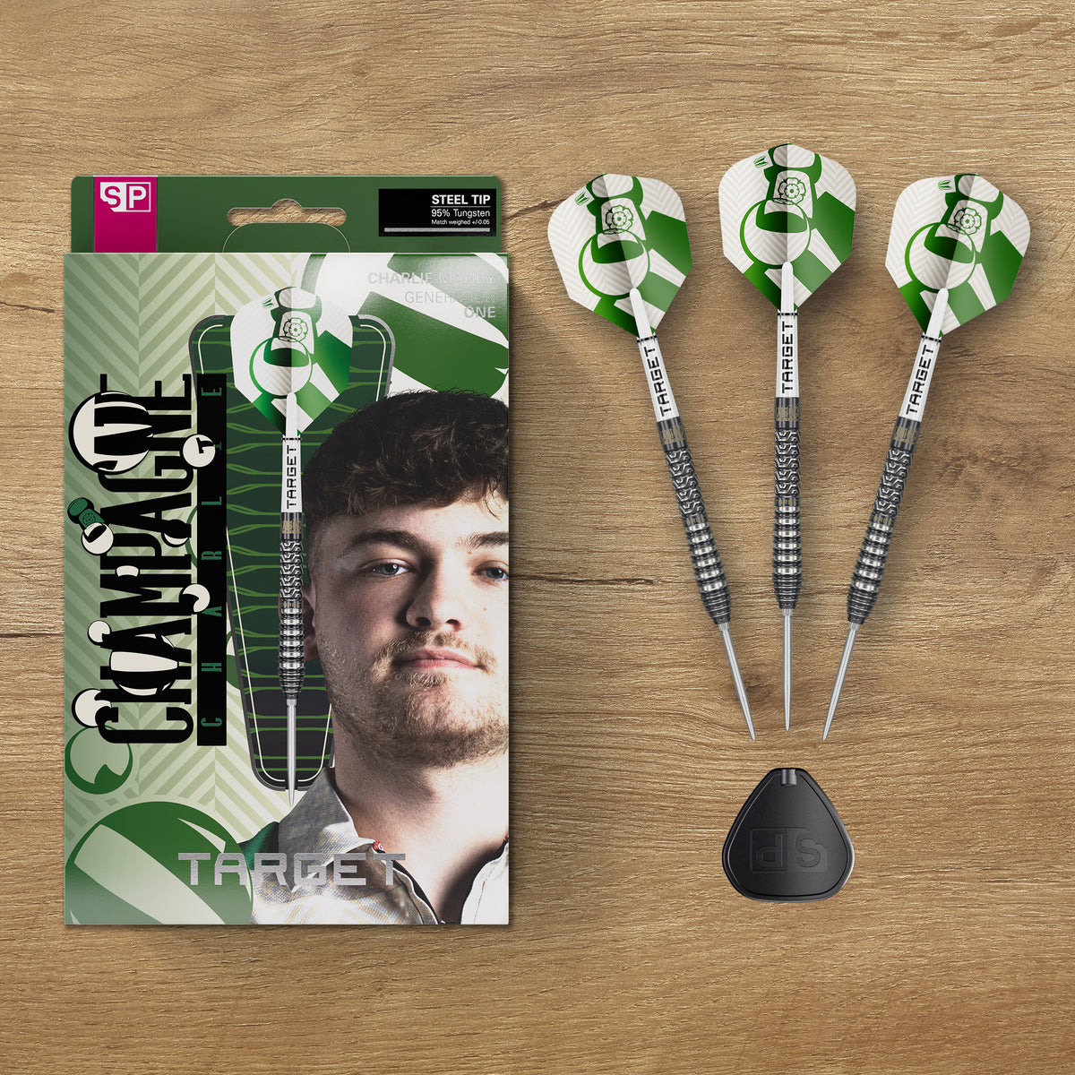 Target Charlie Manby - Champagne - 95% Tungsten SP Steel Tip Darts - 22g 23g 25g
