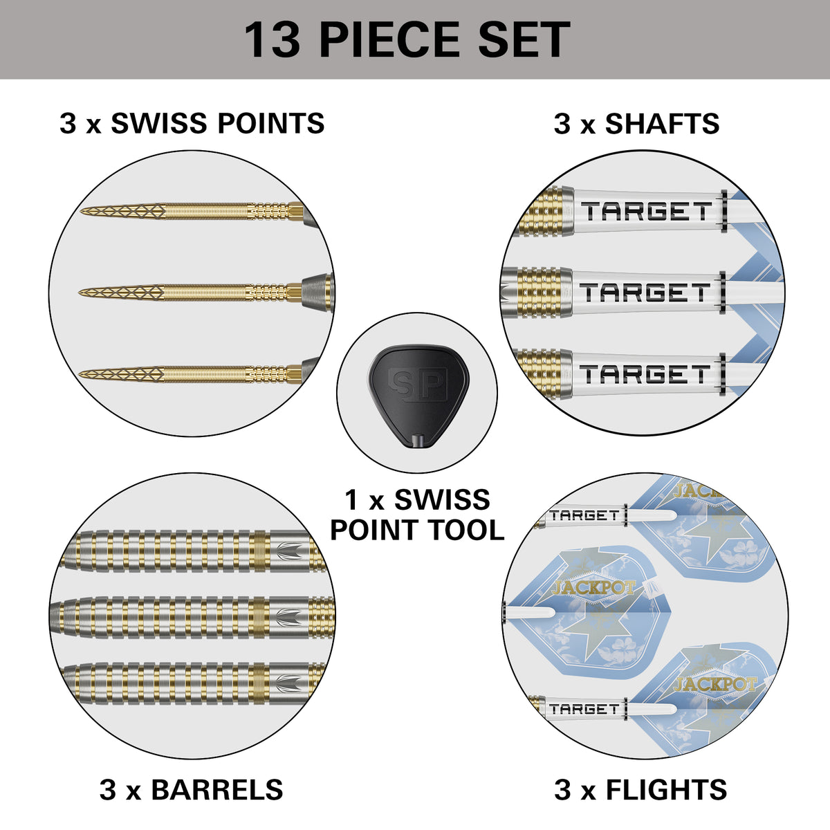 Target Adrian Jackpot Lewis - Showdown - 95% Tungsten SP Steel Tip Darts - 23g 25g