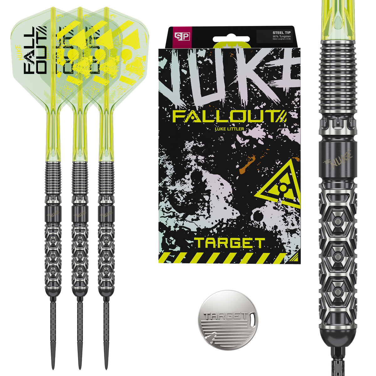 Target Luke Littler - The Nuke - Fallout - 90% Tungsten SP Steel Tip Darts - 22g 23g 24g