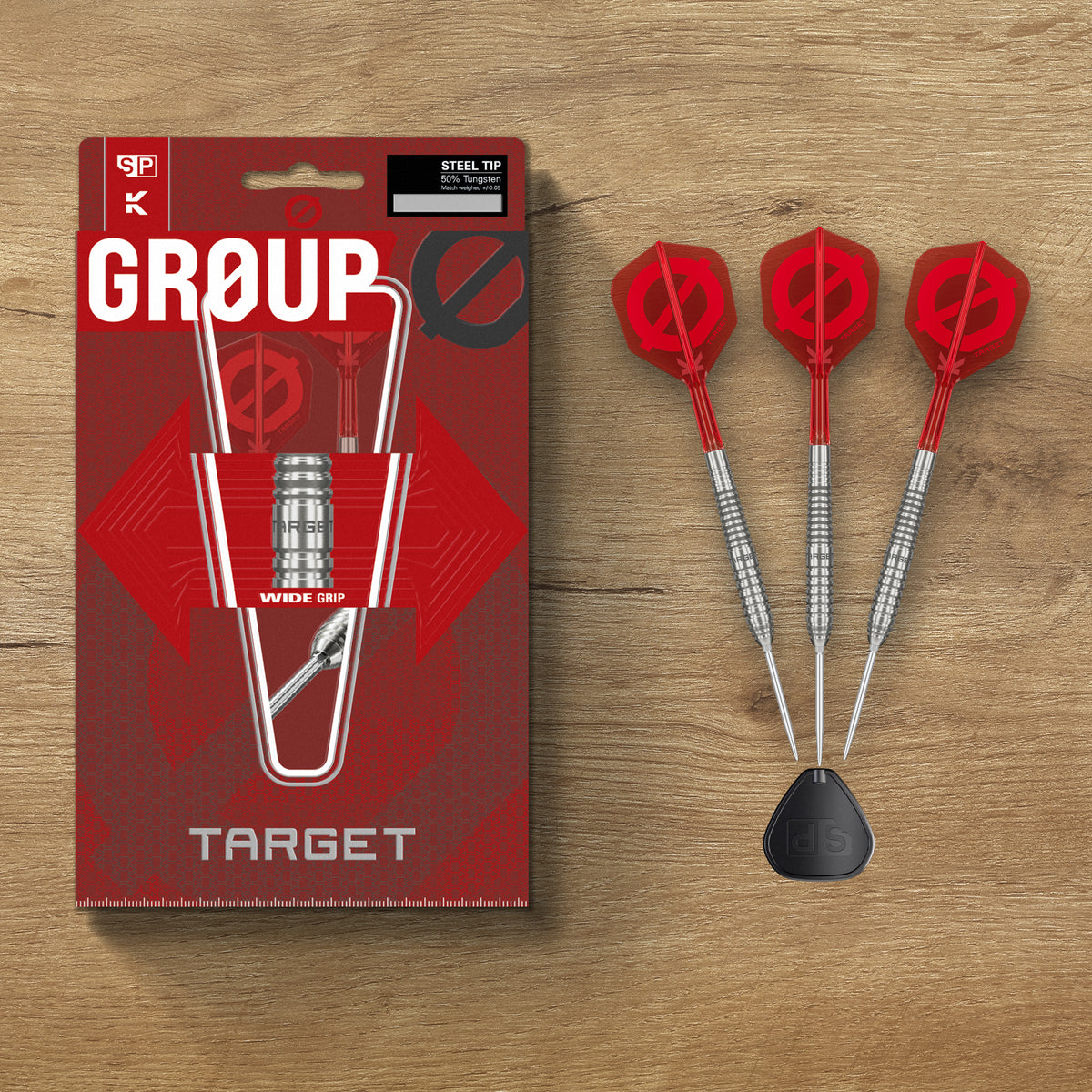 Target Group O 01 - 50% Tungsten SP Steel Tip Darts Set - 22g 23g 24g