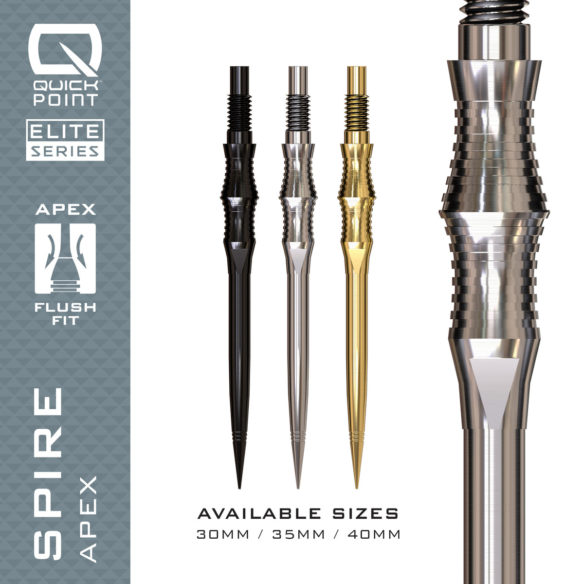 Harrows Apex Spire - Elite Series Quick Point - 30mm 35mm 40mm