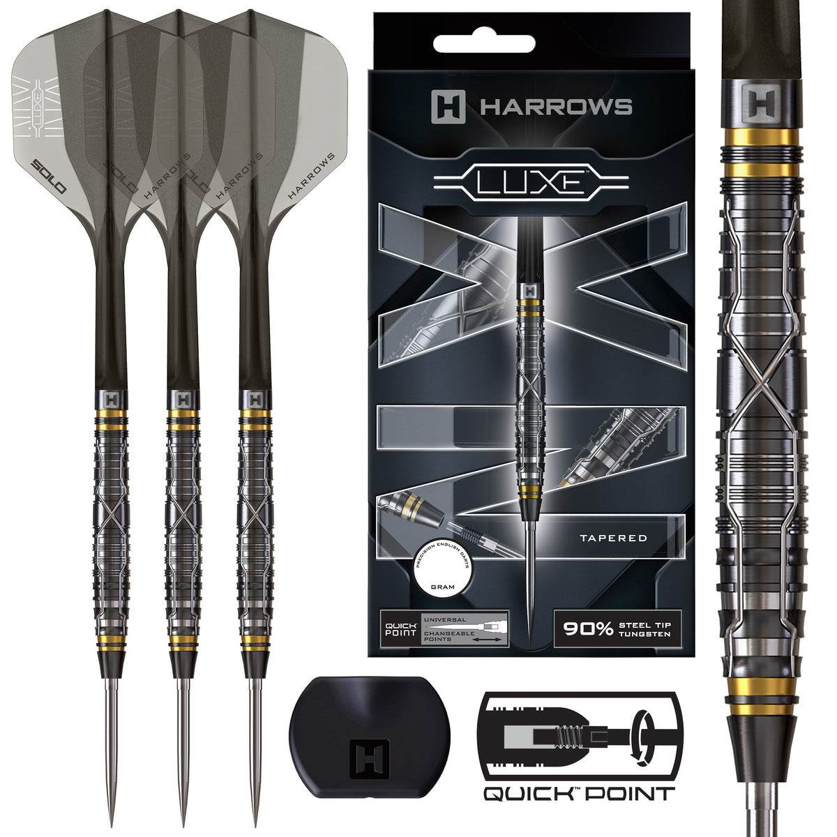 Harrows NX Luxe - 90% Tungsten Quick Point Darts - 22g 23g 24g