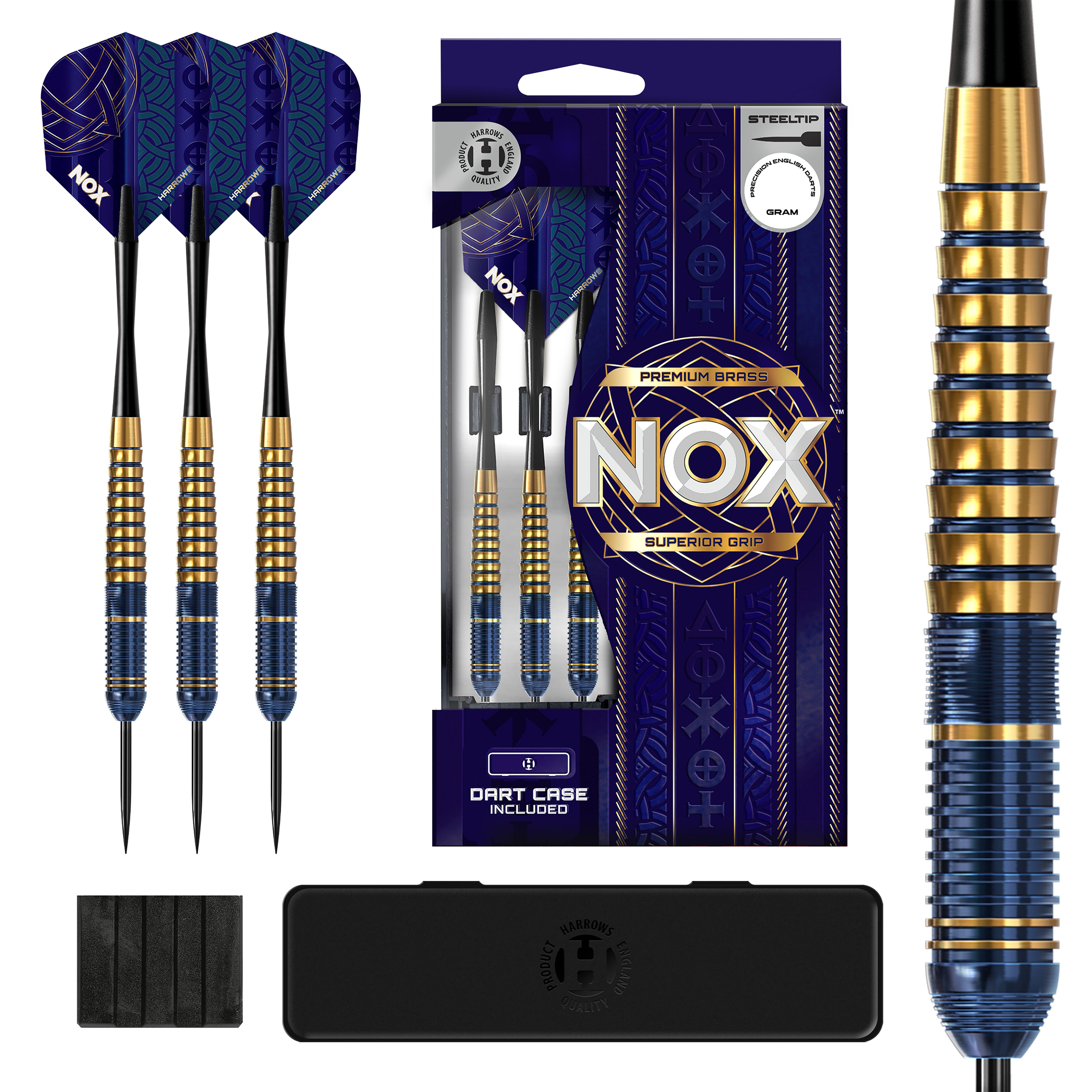 Harrows Nox Brass Darts Set - 22g 24g 26g