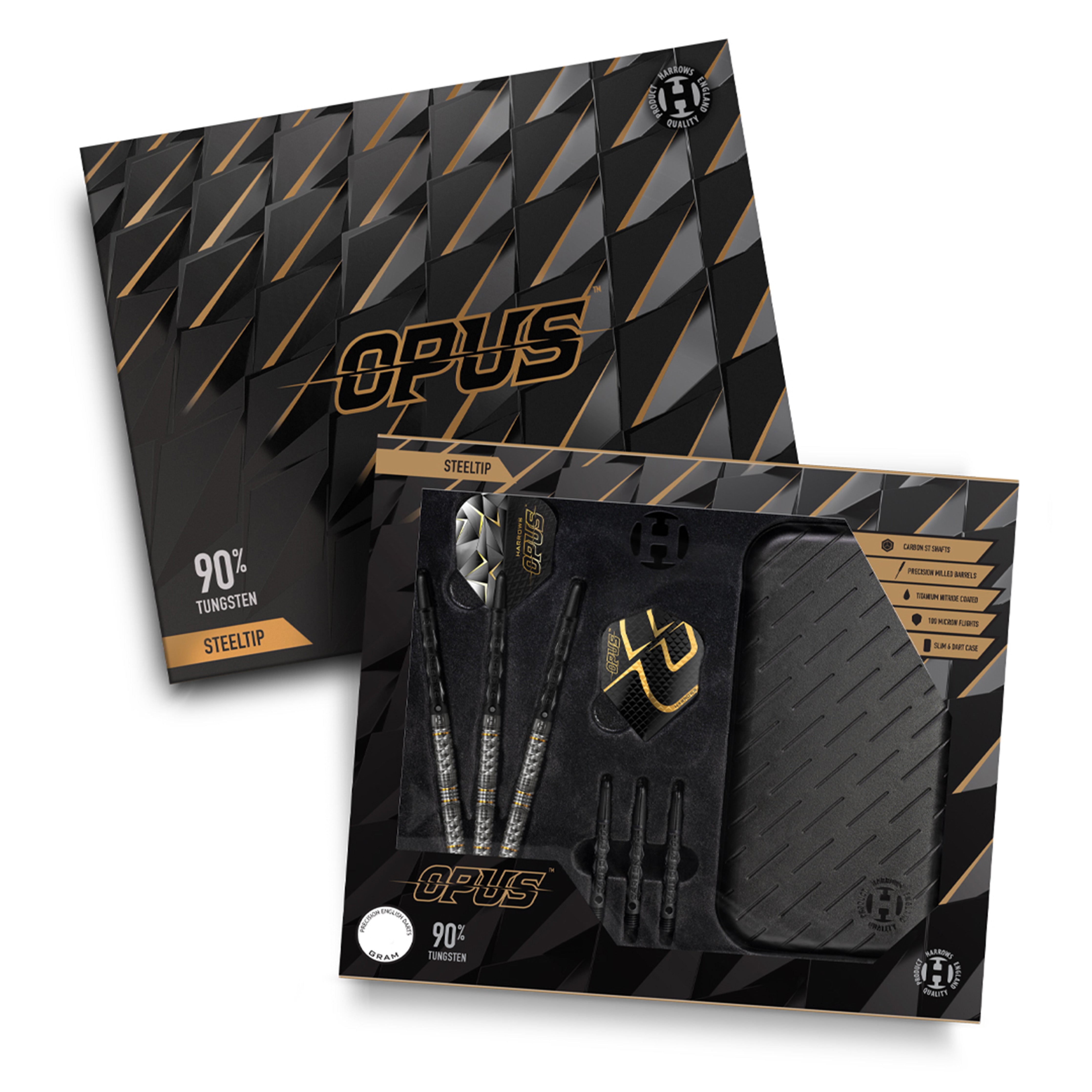 Harrows Opus Steel Tip Darts Set - 90% Tungsten - 21g to 26g