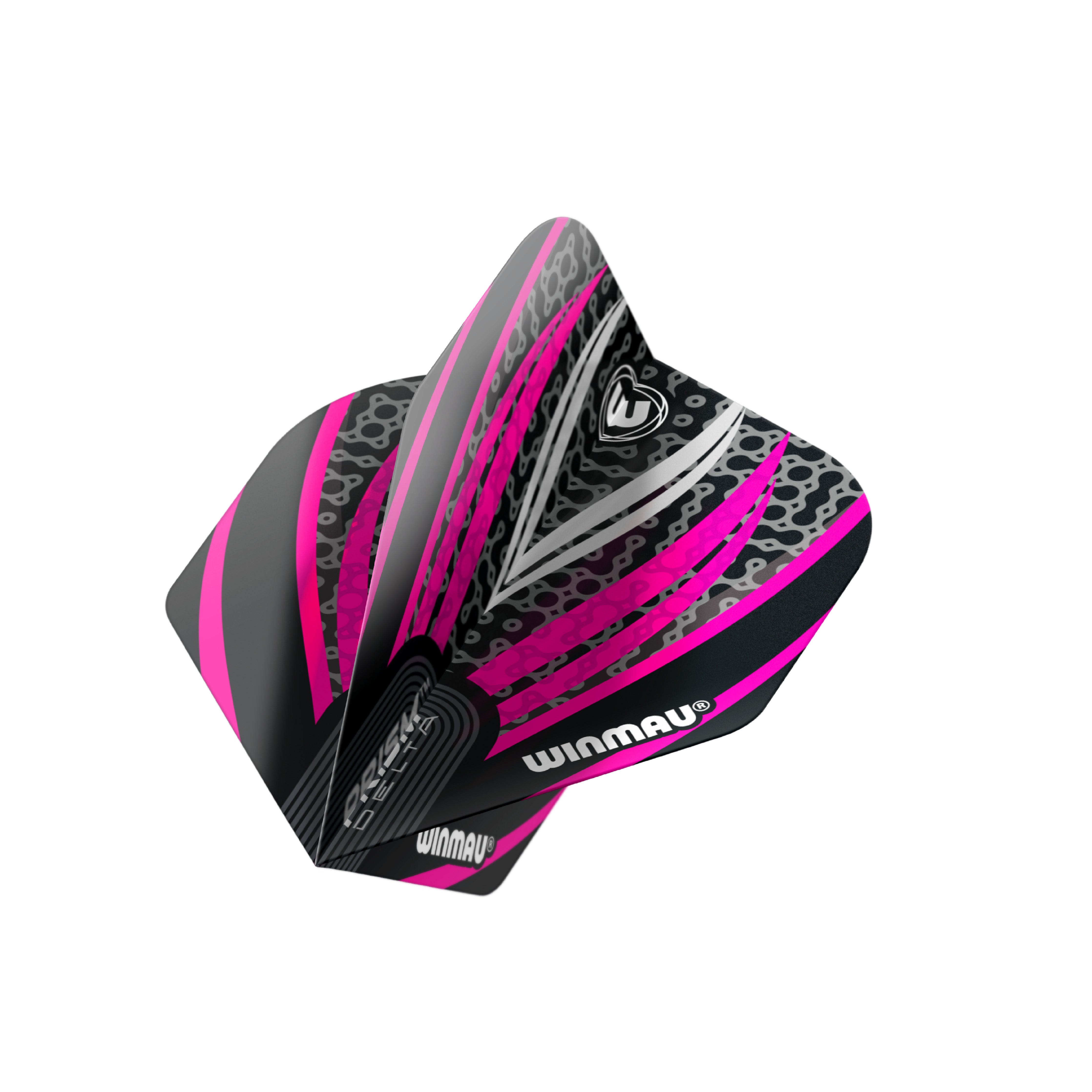 Winmau Prism Delta Standard No2 Dart Flights - Black, White & Pink