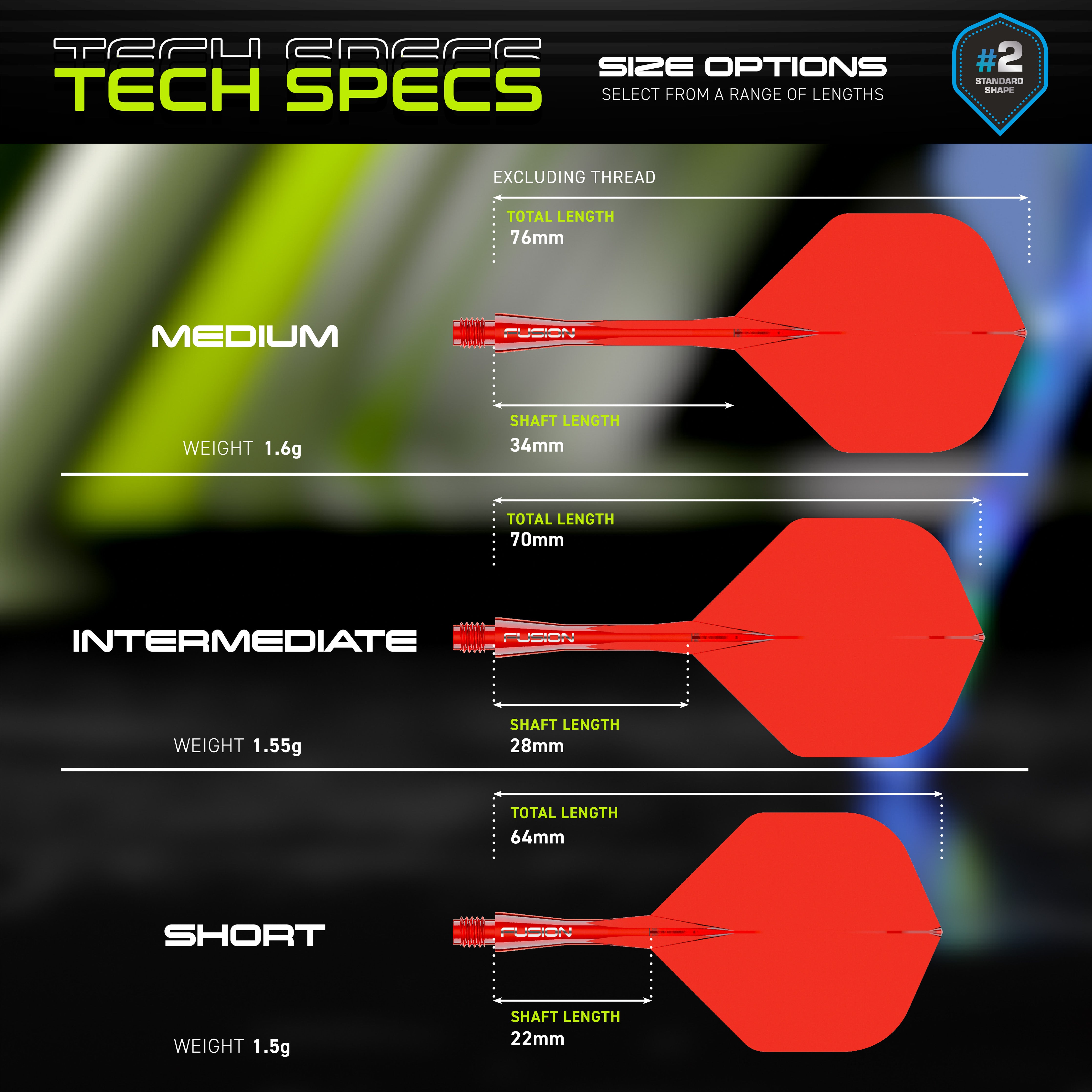 Winmau Fusion Integrated Flight & Shaft System - No2 - Red