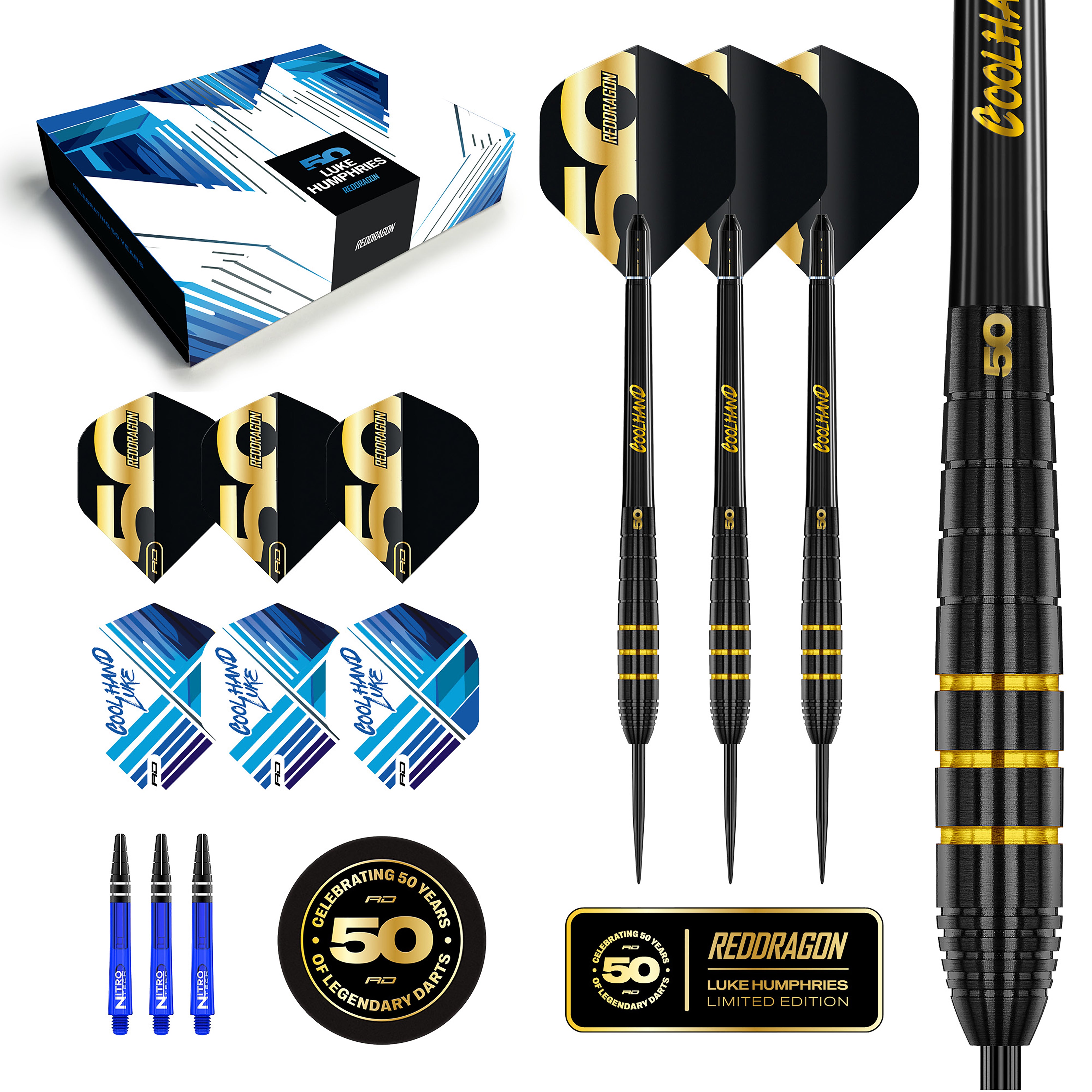 Red Dragon Luke Humphries - 50 Years Player Edition - 90% Tungsten Darts - 22g