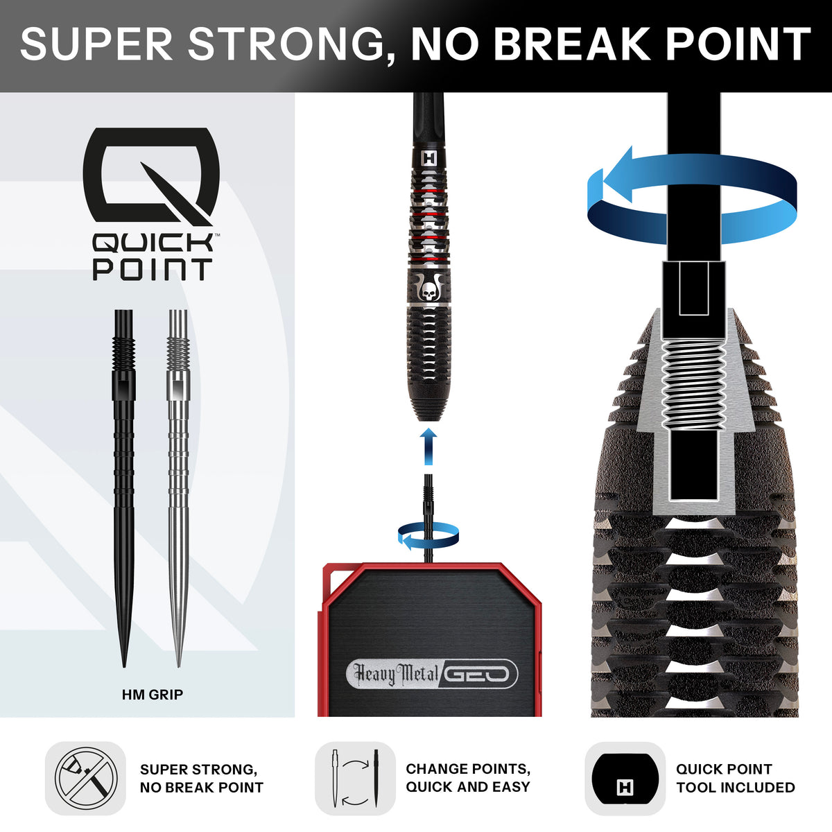 Harrows Ryan Searle Geo - 90% Tungsten Quick Points Darts - 22g - 32g