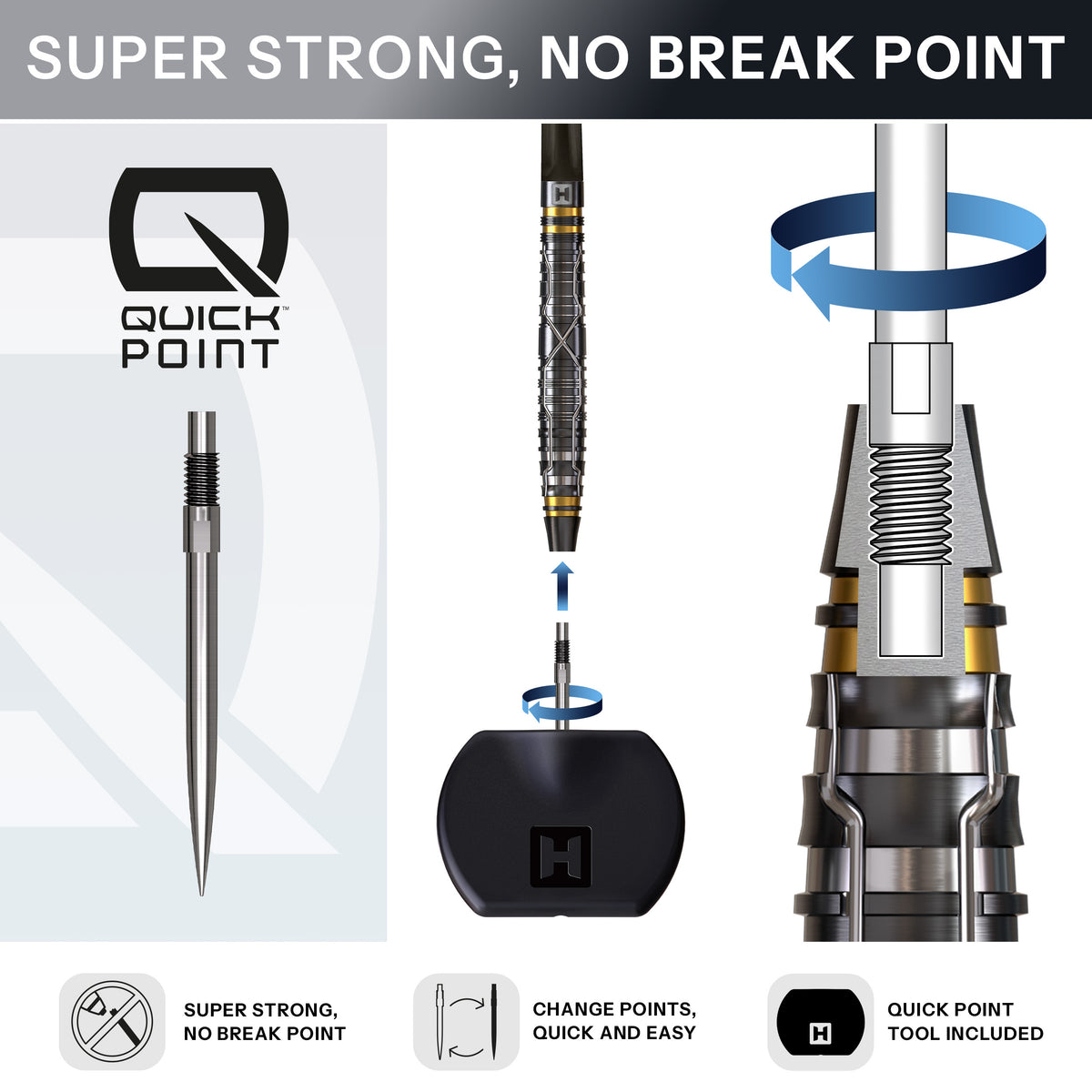 Harrows NX Luxe - 90% Tungsten Quick Point Darts - 22g 23g 24g