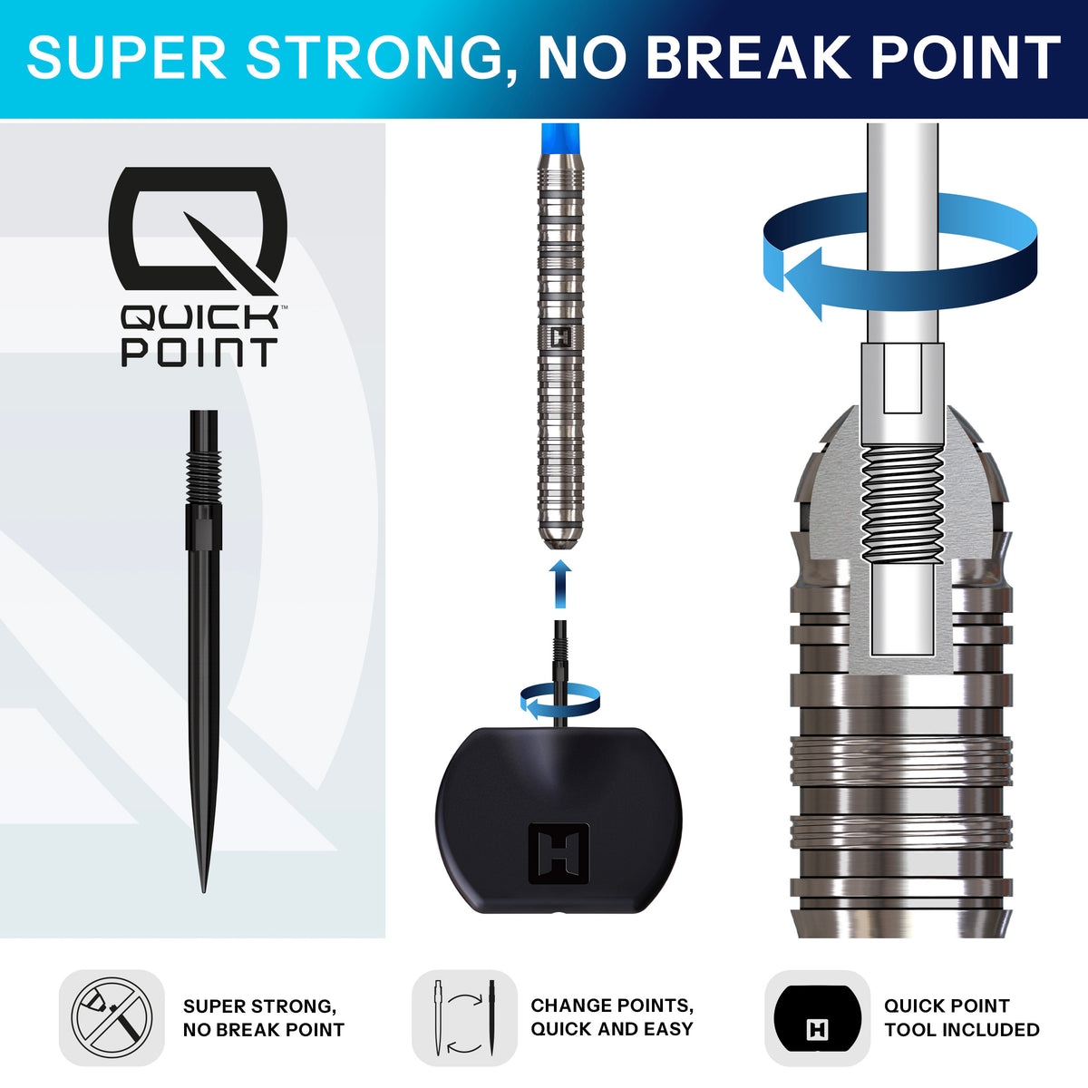 Harrows Flux - Pro Tungsten Quick Point Darts - 22g 23g 24g