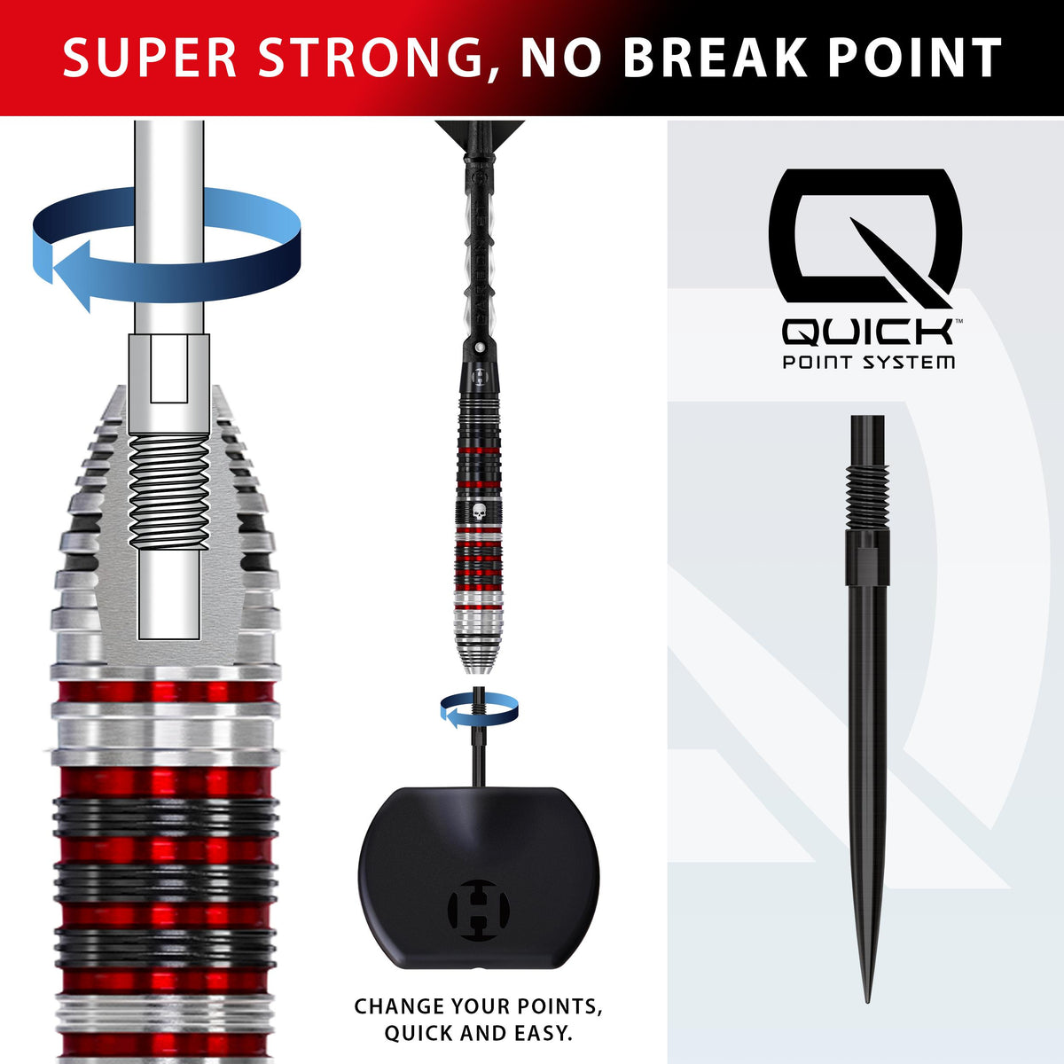 Harrows Ryan Searle S2 - Heavy Metal - 90% Tungsten - Quick Point Darts - 22g - 32g