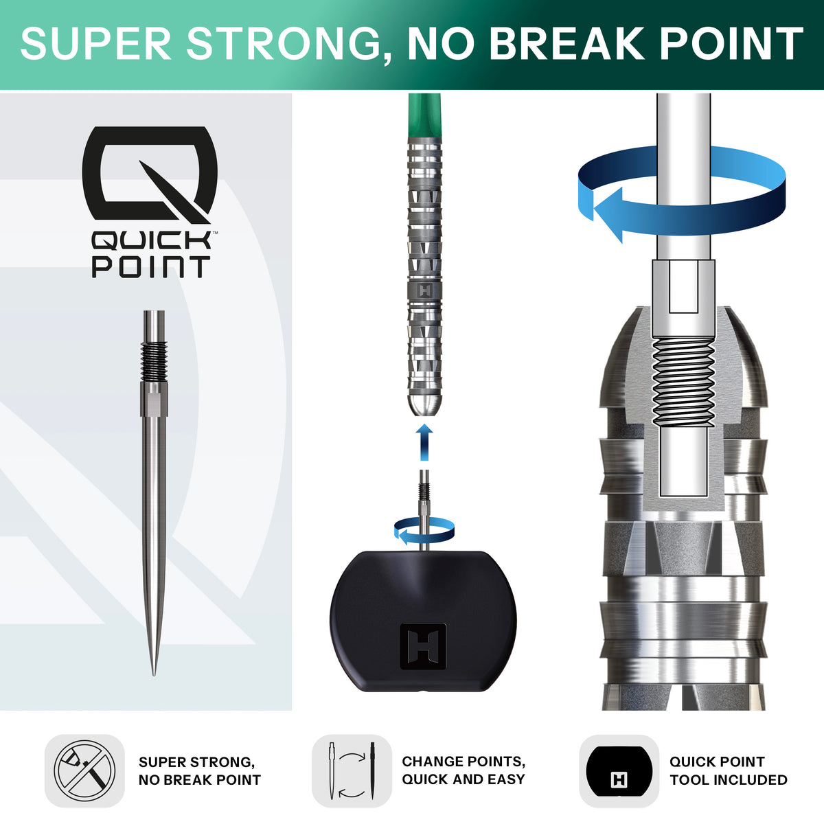 Harrows Torrent - 90% Tungsten Quick Point Darts - 23g 24g 25g