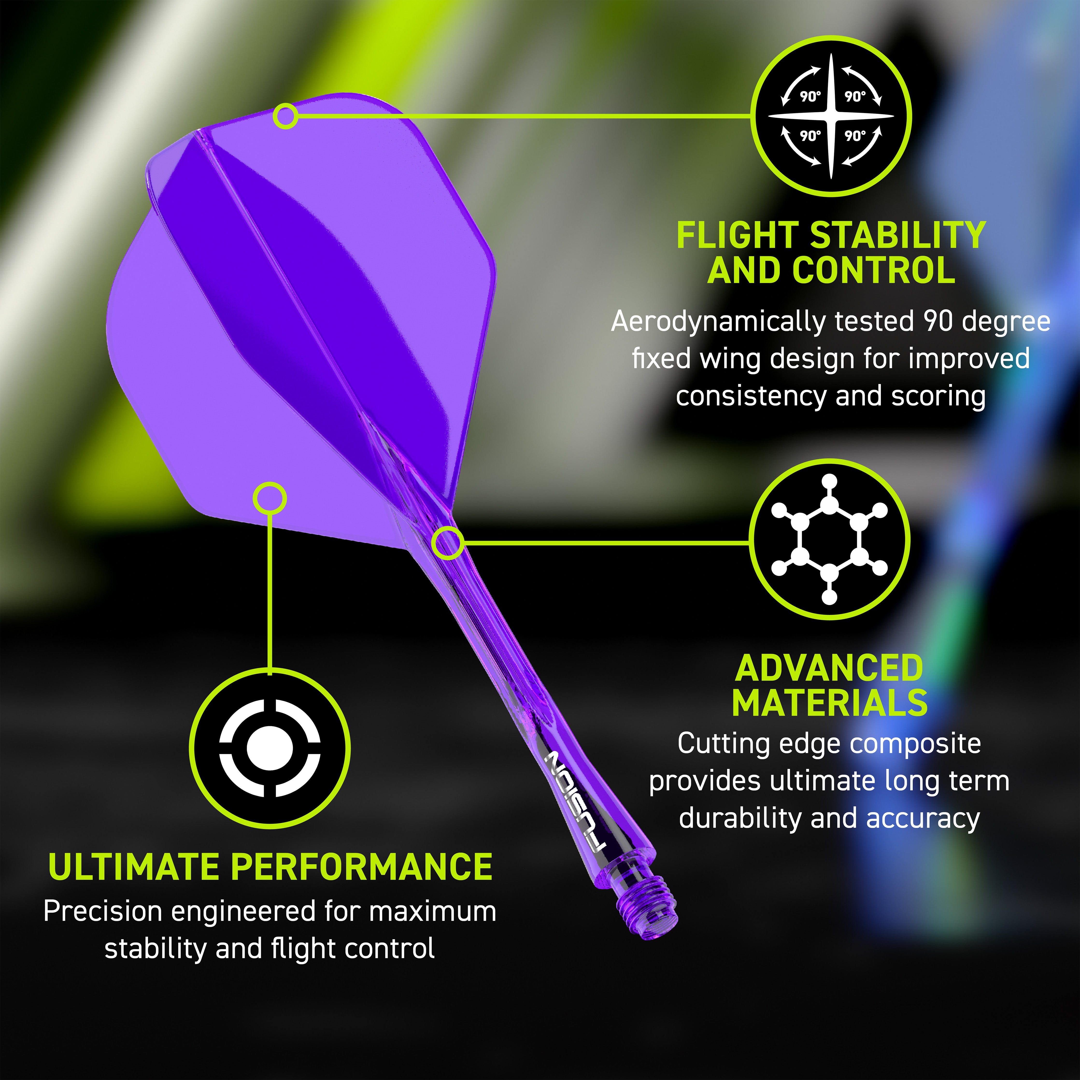 Winmau Fusion Integrated Flight & Shaft System - No2 - Purple