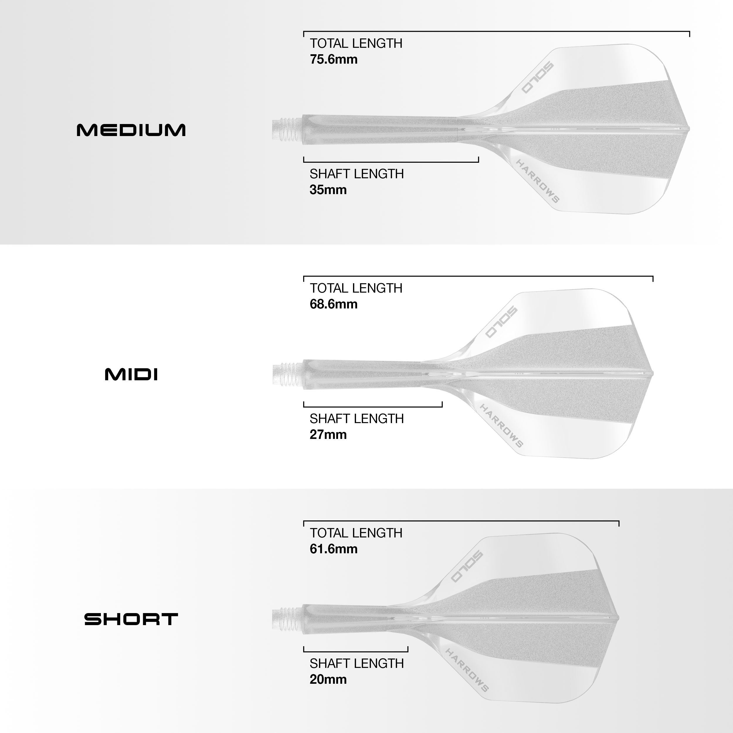 Harrows Solo Integrated Dart Flight & Shaft System - Clear