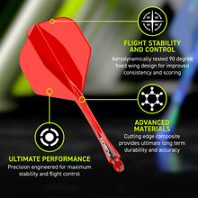 Winmau Fusion Integrated Flight & Shaft System - No2 - Red