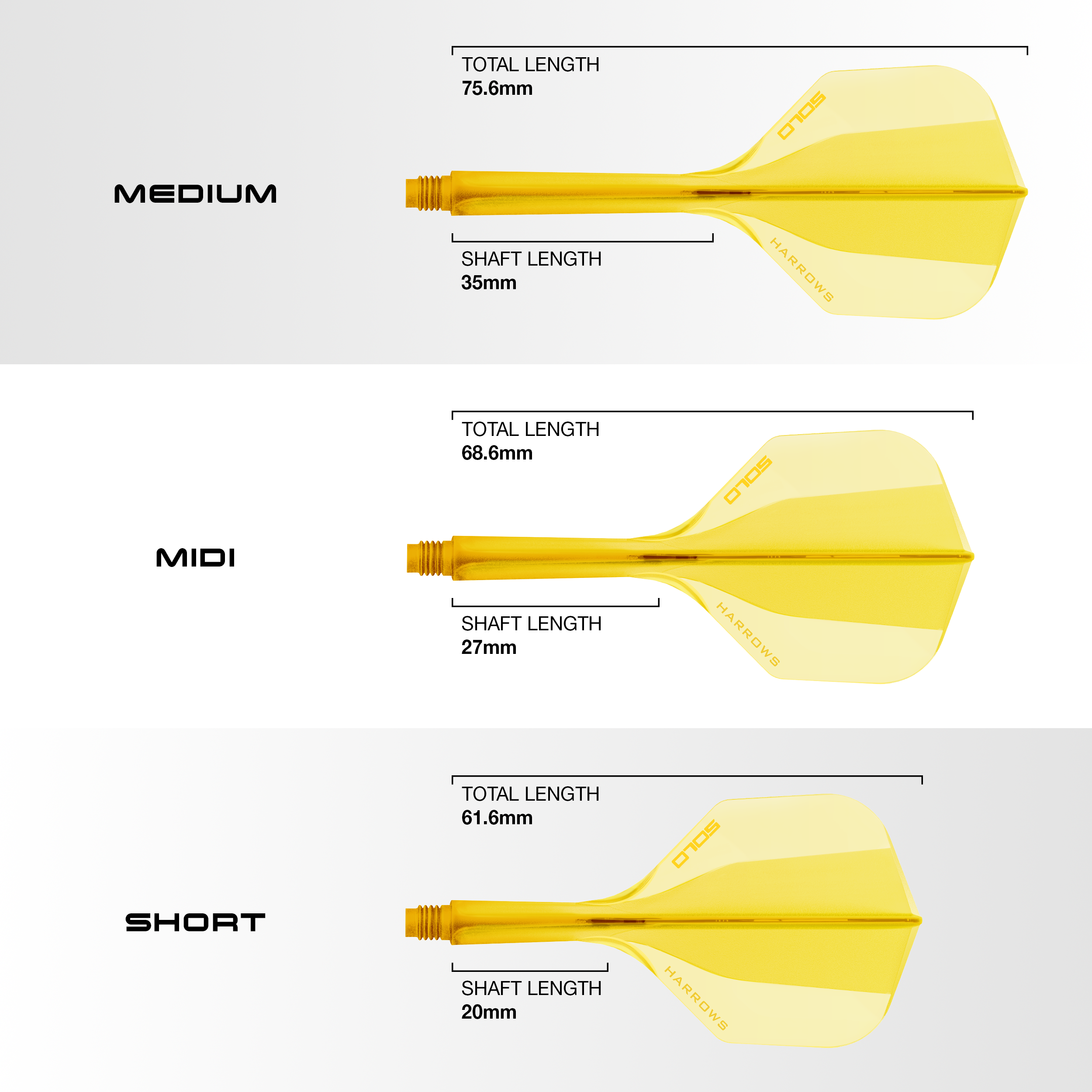 Harrows Solo Integrated Dart Flight & Shaft System - Yellow