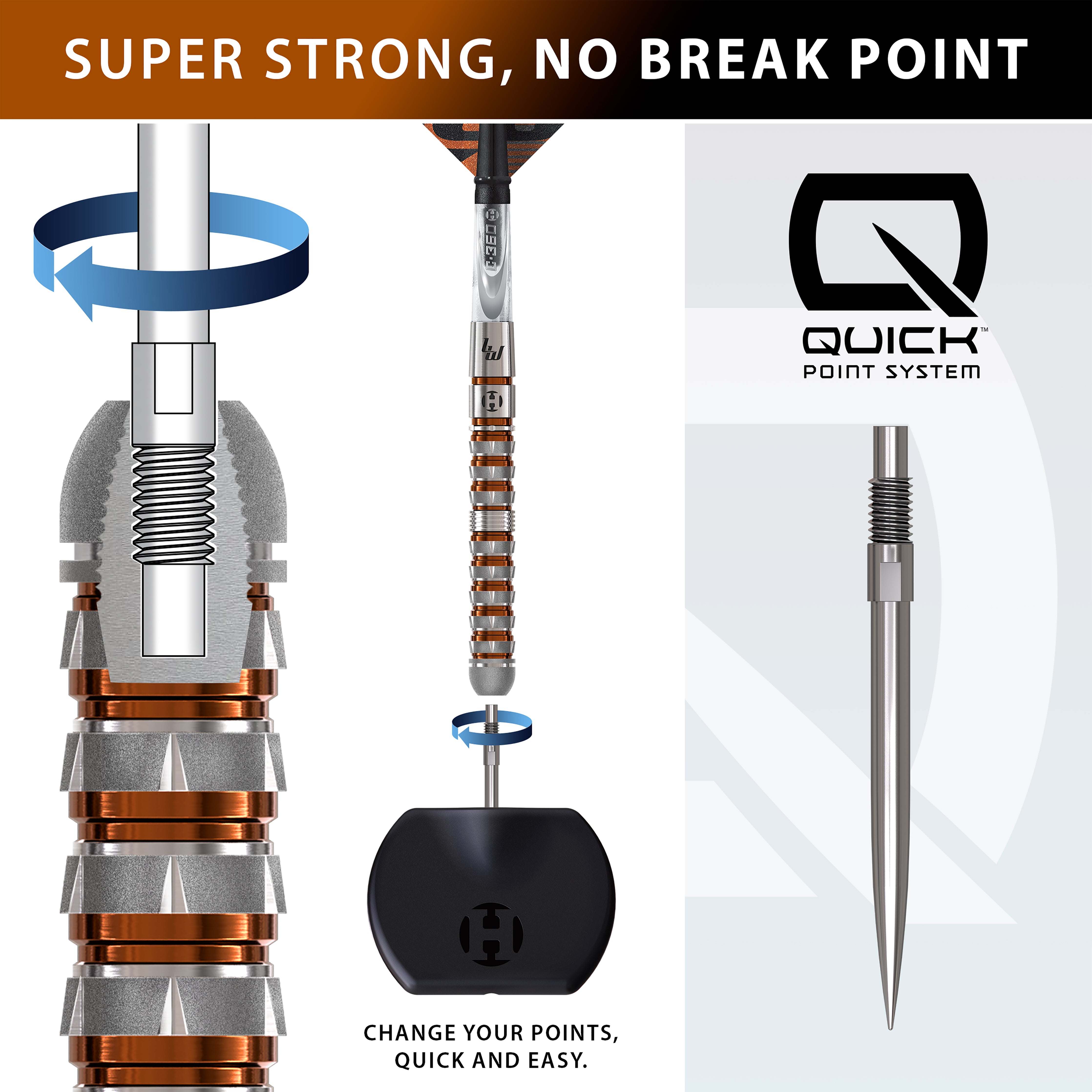 Harrows Luke 'Woody' Woodhouse Series 3 - 90% Tungsten - Quick Point Darts - 21g 23g 25g