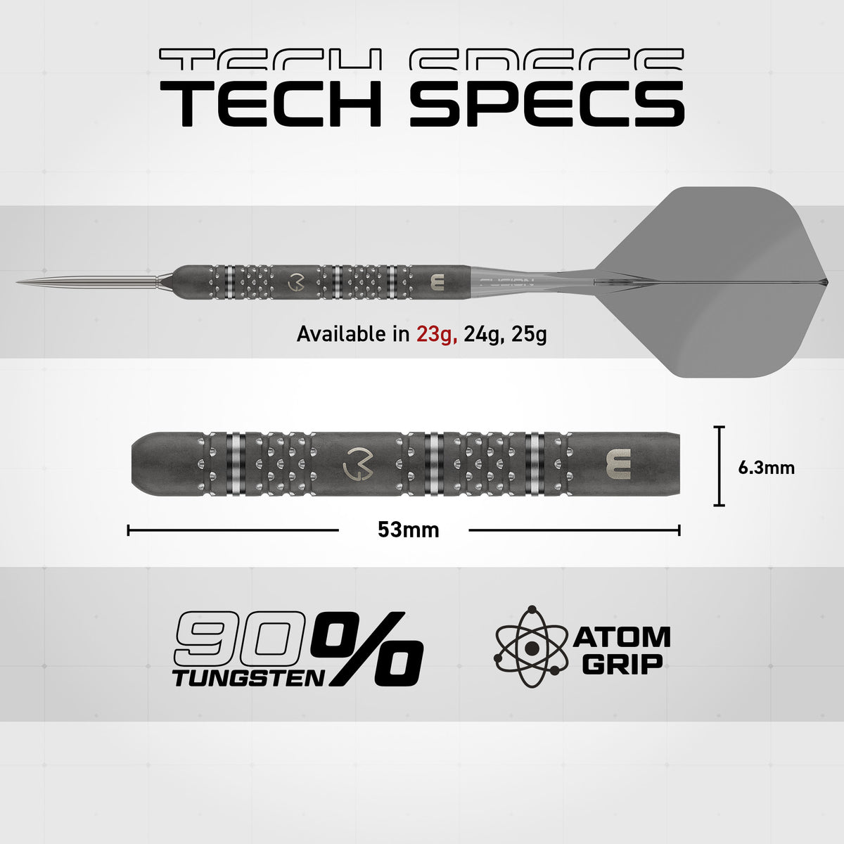 Winmau Michael van Gerwen TS Pro - MVG - 90% Tungsten - Switch Point Darts - 23g 24g 25g