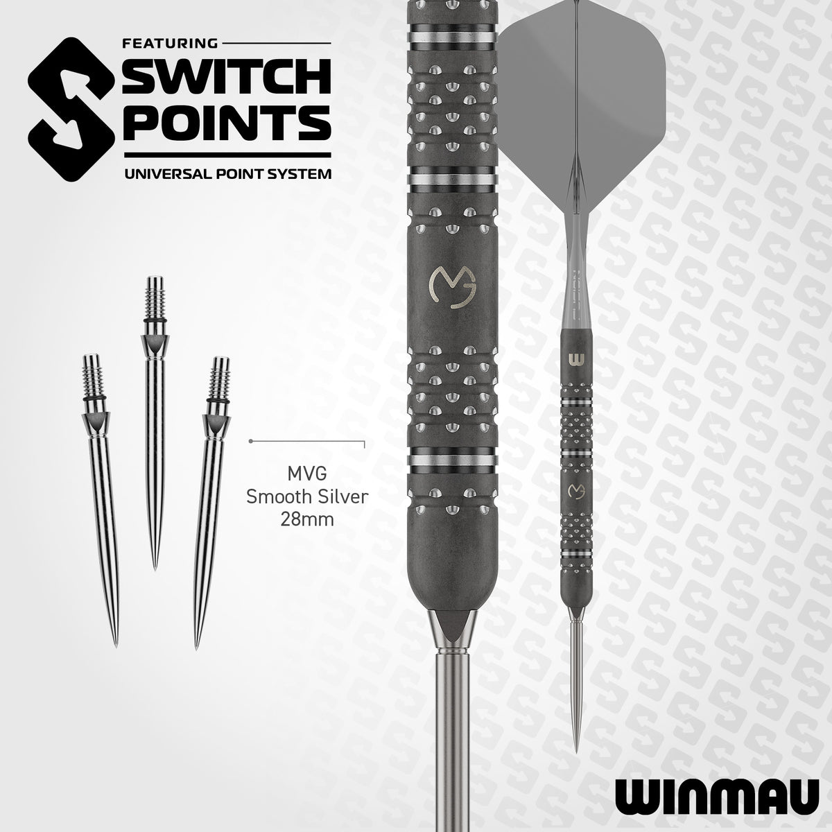Winmau Michael van Gerwen TS Pro - MVG - 90% Tungsten - Switch Point Darts - 23g 24g 25g