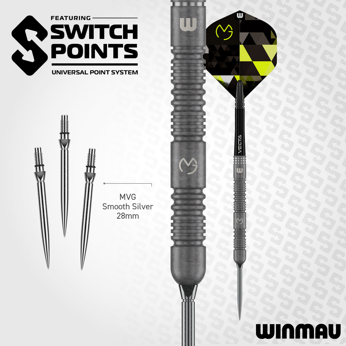Winmau Michael van Gerwen TS - MVG - 90% Tungsten - Switch Point Darts - 21g 23g 25g