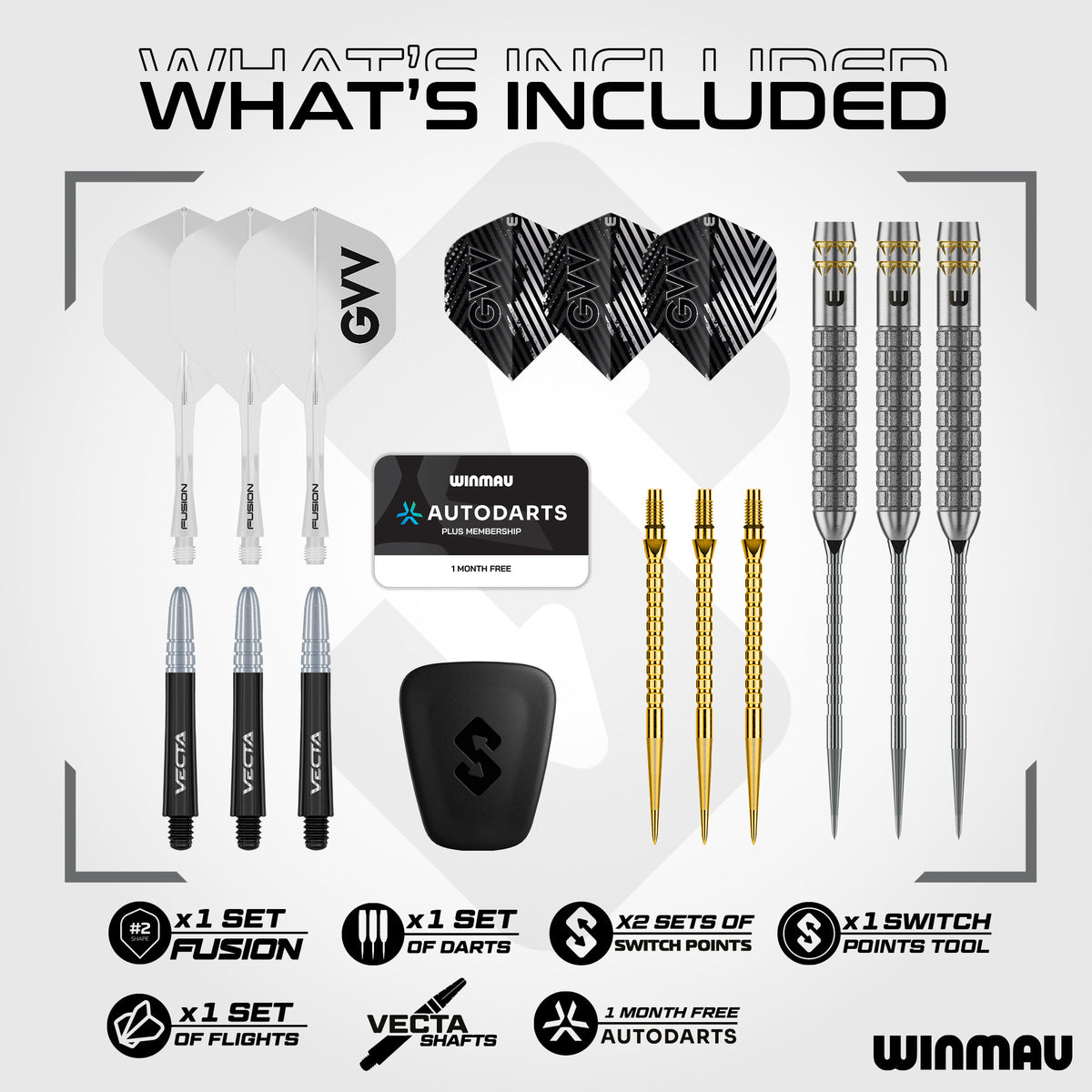 Winmau Gian van Veen - W-Max 90% Tungsten - Switch Point Darts - 22g 23g 24g